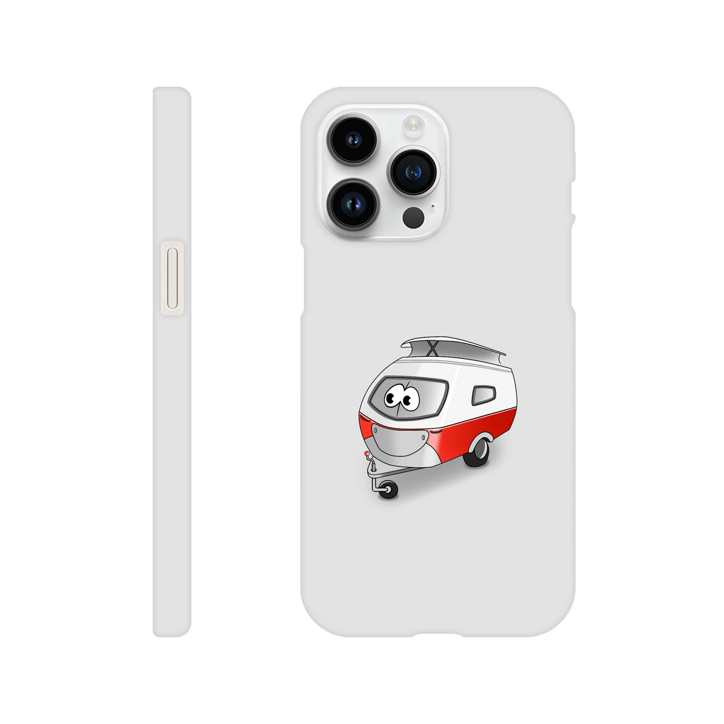 iPhone-Hülle, weiß mit diversen Ausschnitten passend zum ausgewählten Gerät. Aufgedruckt ist auf der Hülle der Cartoon "Trollinchen" von Antje Blumrodt Cartoons.