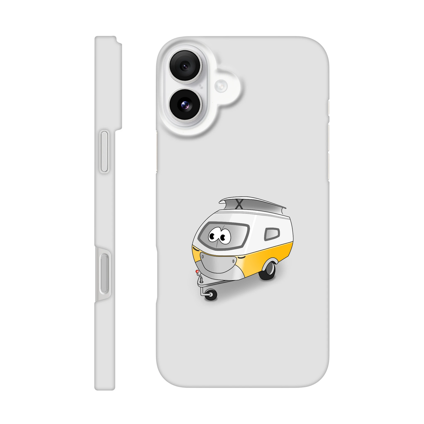 iPhone-Hülle, weiß mit diversen Ausschnitten passend zum ausgewählten Gerät. Aufgedruckt ist auf der Hülle der Cartoon "Trollinchen" von Antje Blumrodt Cartoons.