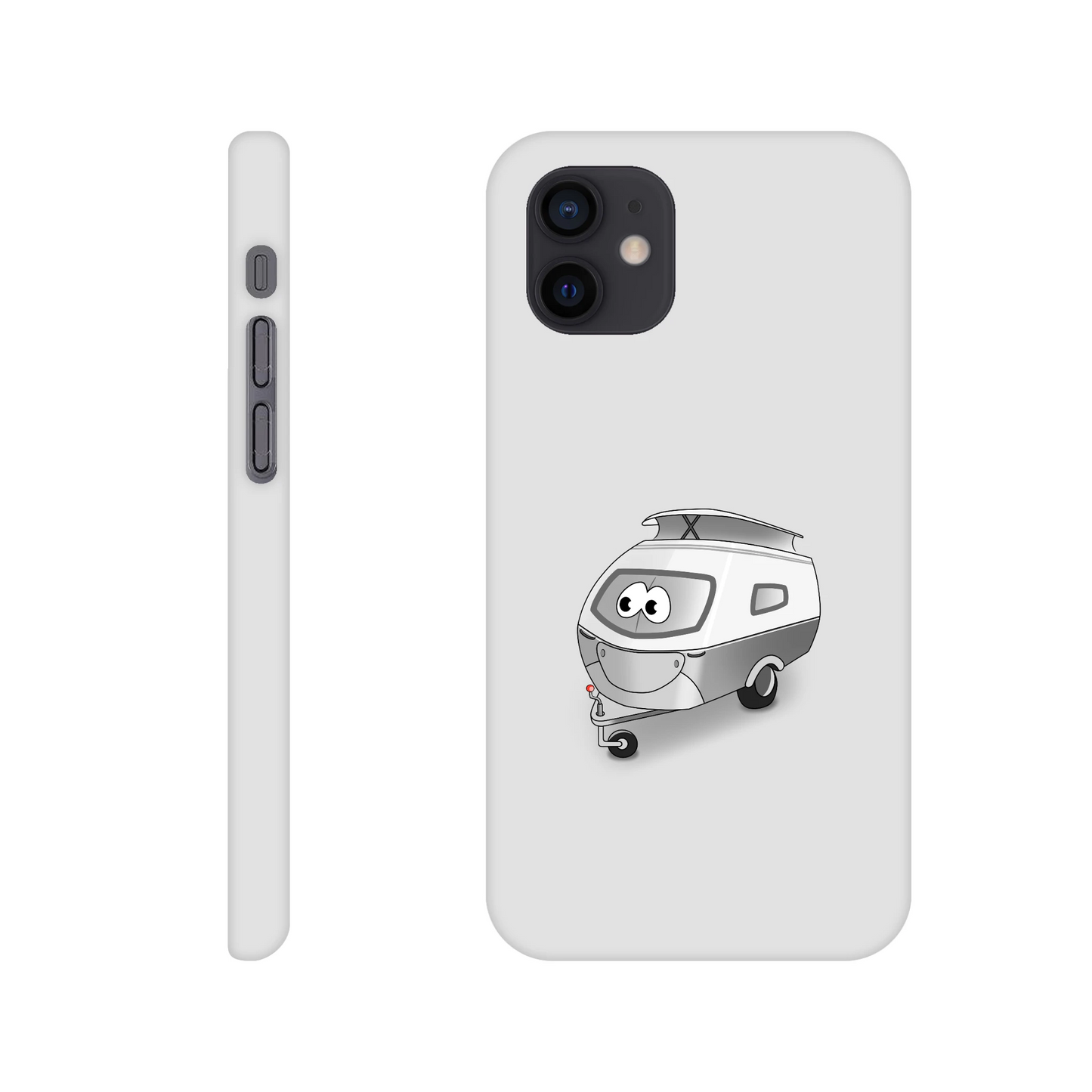 iPhone-Hülle, weiß mit diversen Ausschnitten passend zum ausgewählten Gerät. Aufgedruckt ist auf der Hülle der Cartoon "Trollinchen" von Antje Blumrodt Cartoons.