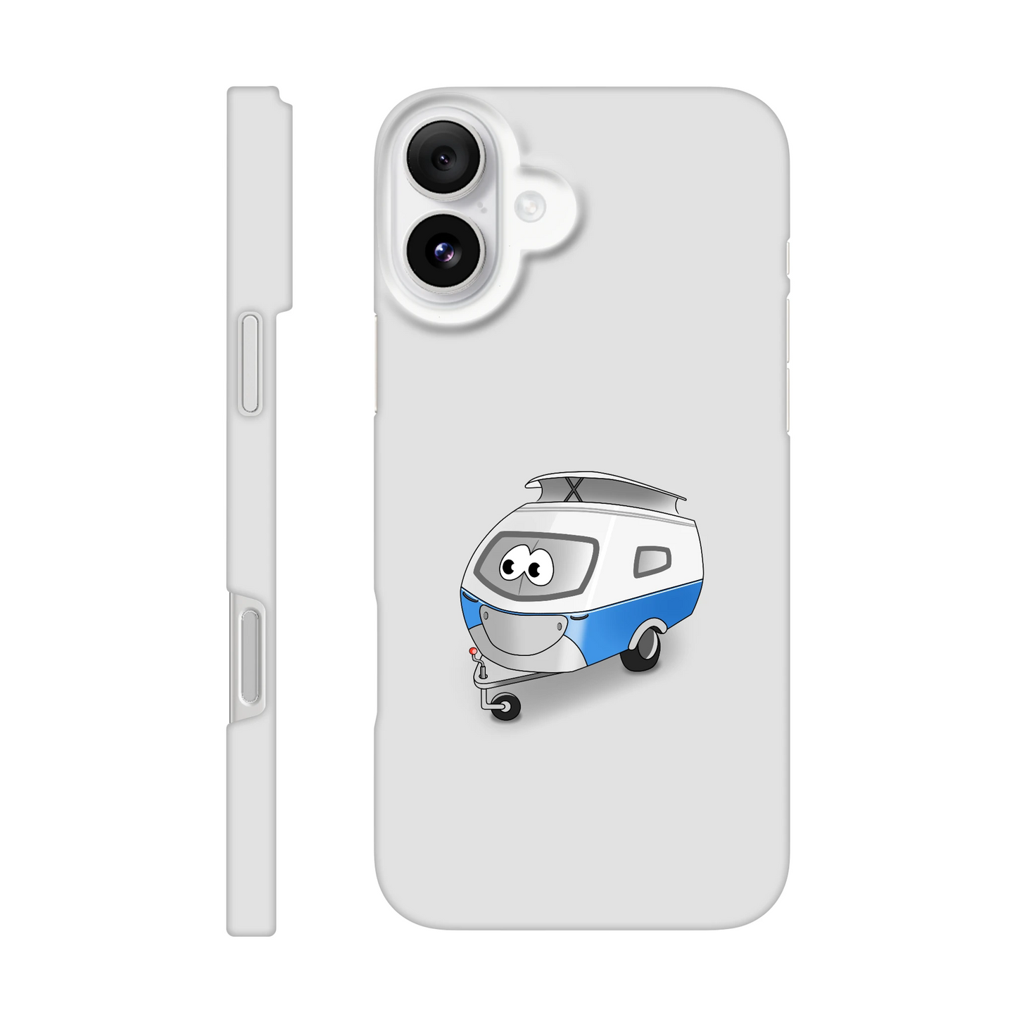 iPhone-Hülle, weiß mit diversen Ausschnitten passend zum ausgewählten Gerät. Aufgedruckt ist auf der Hülle der Cartoon "Trollinchen" von Antje Blumrodt Cartoons.