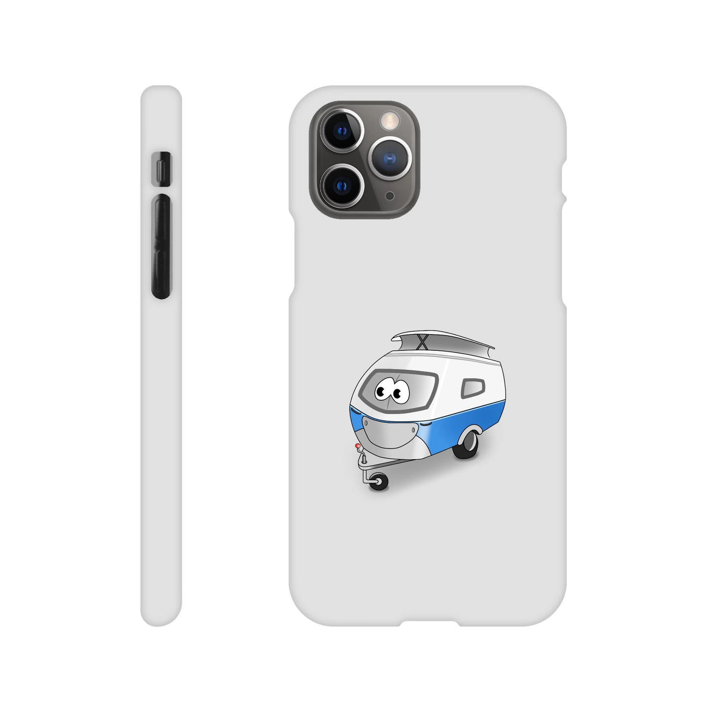 iPhone-Hülle, weiß mit diversen Ausschnitten passend zum ausgewählten Gerät. Aufgedruckt ist auf der Hülle der Cartoon "Trollinchen" von Antje Blumrodt Cartoons.