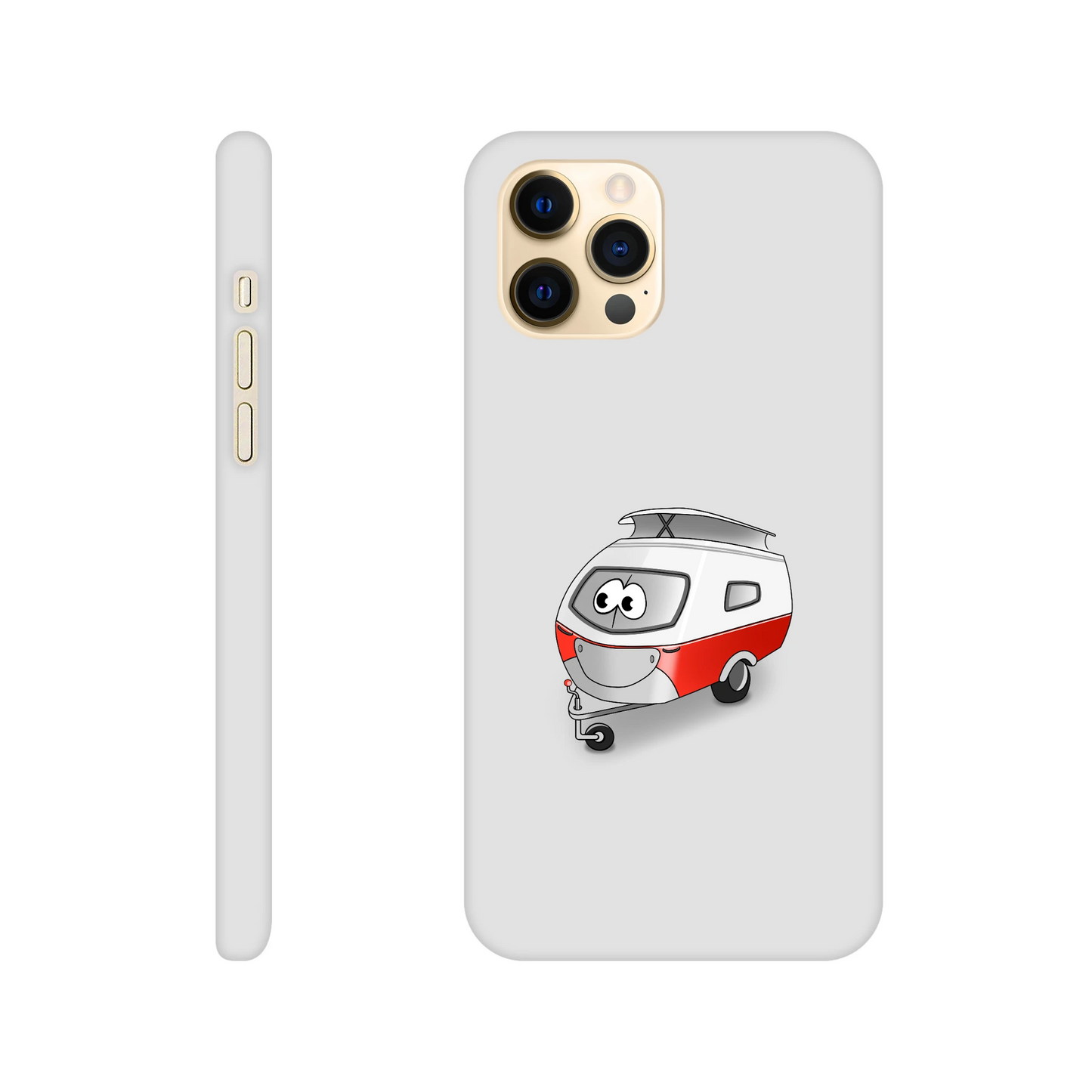 iPhone-Hülle, weiß mit diversen Ausschnitten passend zum ausgewählten Gerät. Aufgedruckt ist auf der Hülle der Cartoon "Trollinchen" von Antje Blumrodt Cartoons.