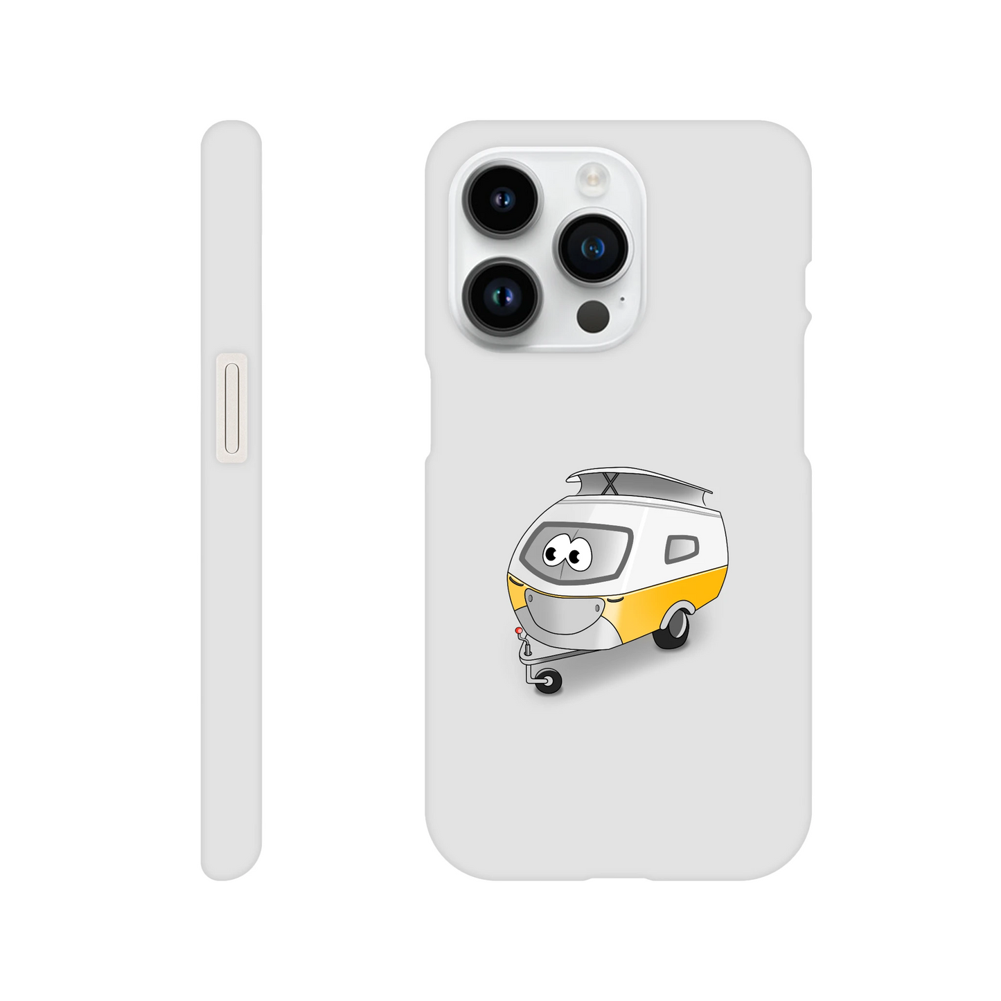 iPhone-Hülle, weiß mit diversen Ausschnitten passend zum ausgewählten Gerät. Aufgedruckt ist auf der Hülle der Cartoon "Trollinchen" von Antje Blumrodt Cartoons.