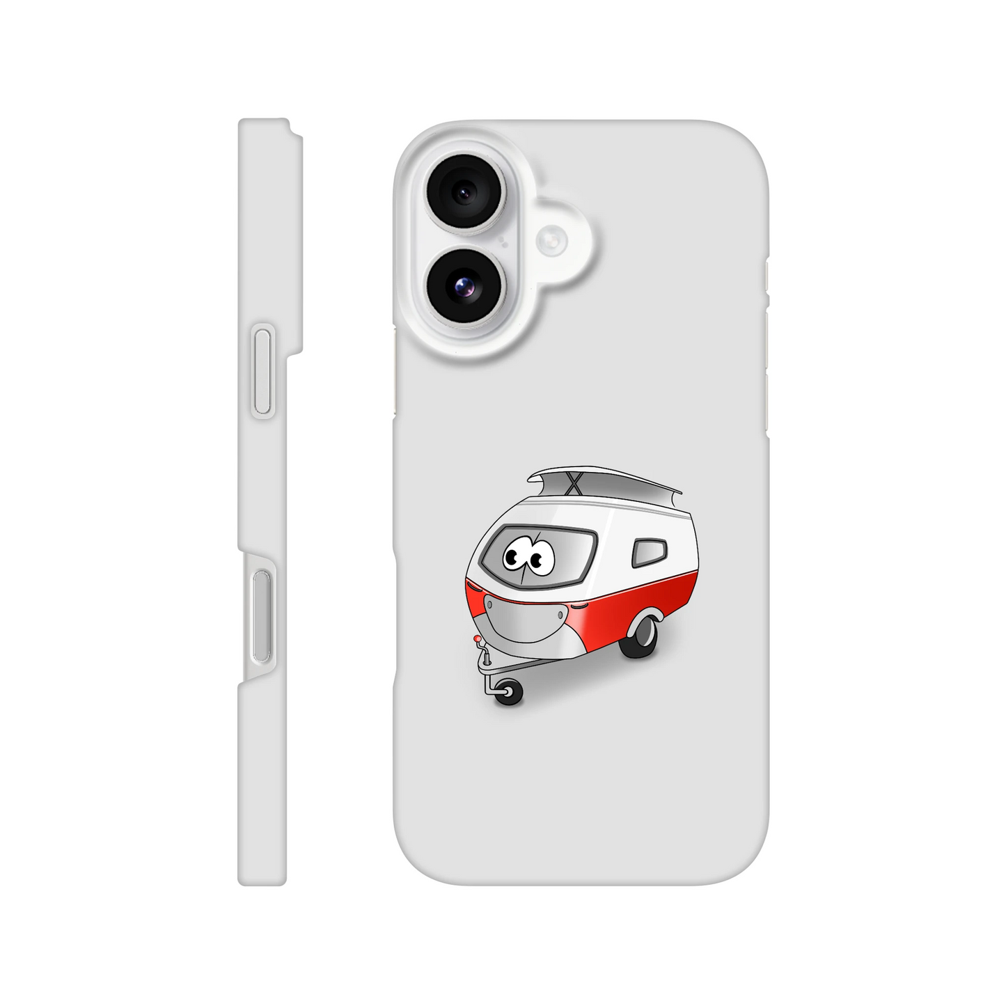 iPhone-Hülle, weiß mit diversen Ausschnitten passend zum ausgewählten Gerät. Aufgedruckt ist auf der Hülle der Cartoon "Trollinchen" von Antje Blumrodt Cartoons.