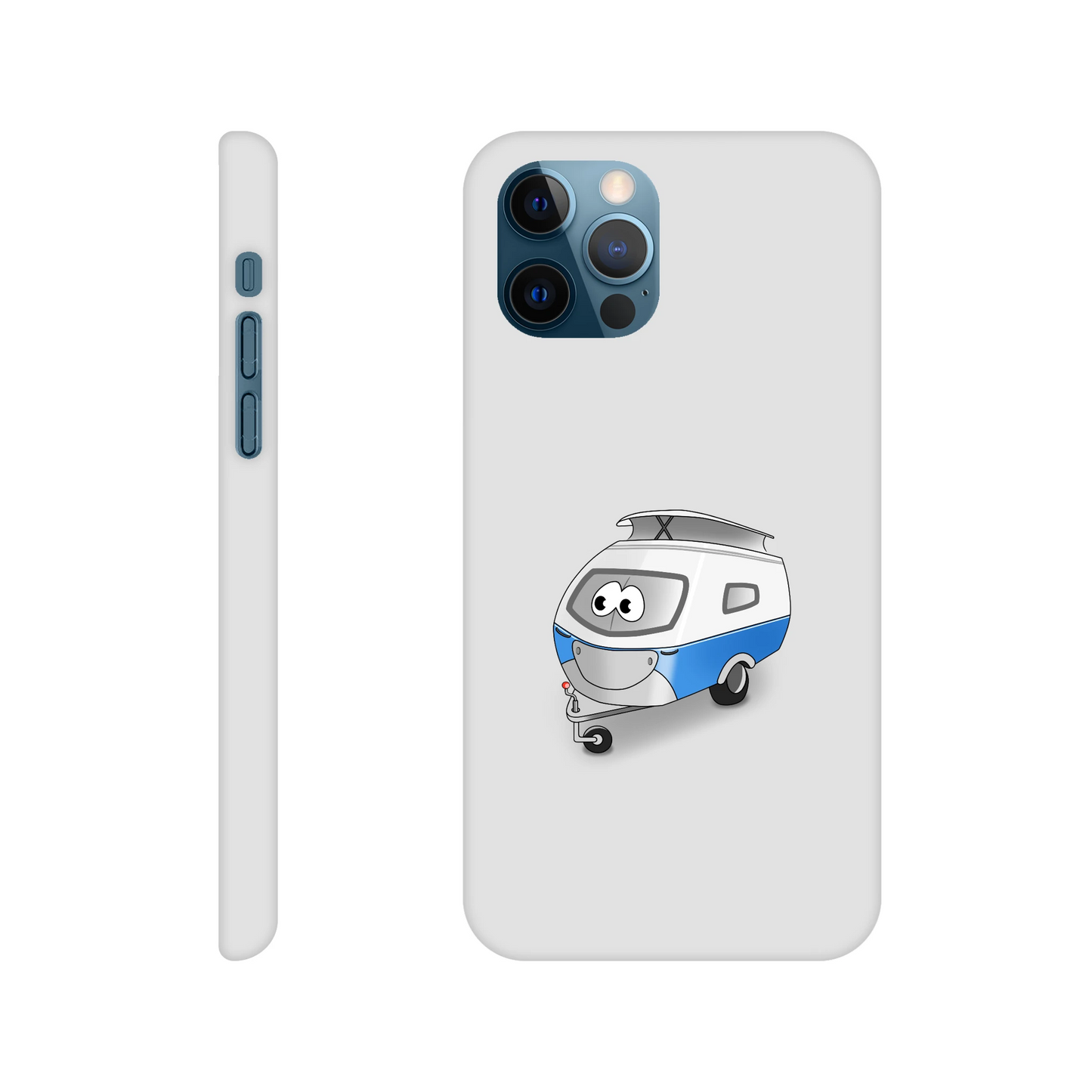 iPhone-Hülle, weiß mit diversen Ausschnitten passend zum ausgewählten Gerät. Aufgedruckt ist auf der Hülle der Cartoon "Trollinchen" von Antje Blumrodt Cartoons.