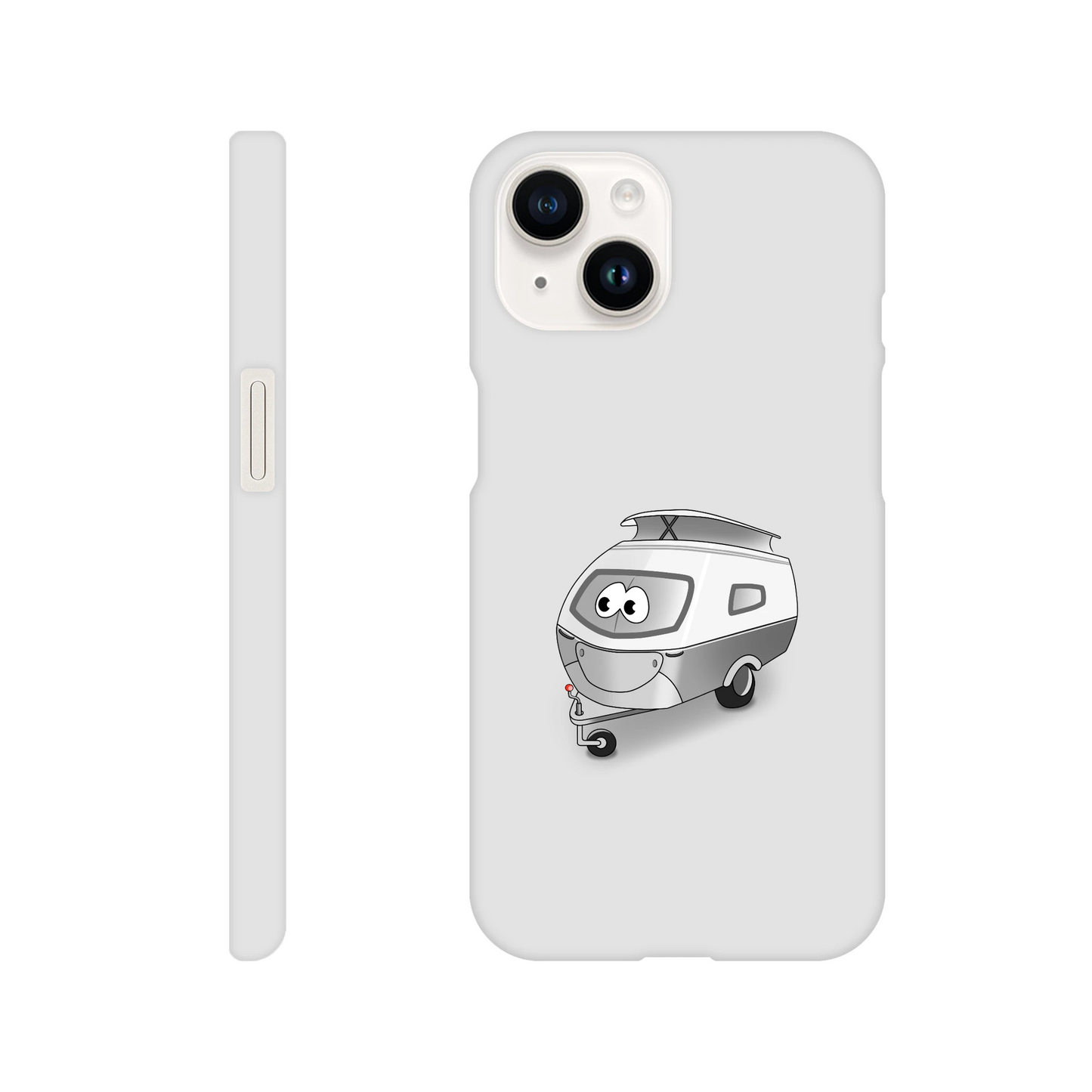 iPhone-Hülle, weiß mit diversen Ausschnitten passend zum ausgewählten Gerät. Aufgedruckt ist auf der Hülle der Cartoon "Trollinchen" von Antje Blumrodt Cartoons.