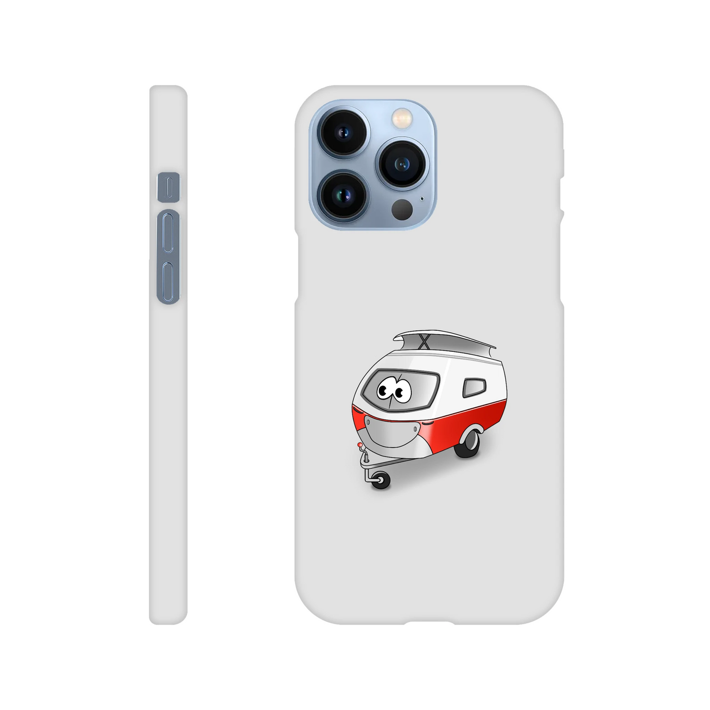 iPhone-Hülle, weiß mit diversen Ausschnitten passend zum ausgewählten Gerät. Aufgedruckt ist auf der Hülle der Cartoon "Trollinchen" von Antje Blumrodt Cartoons.