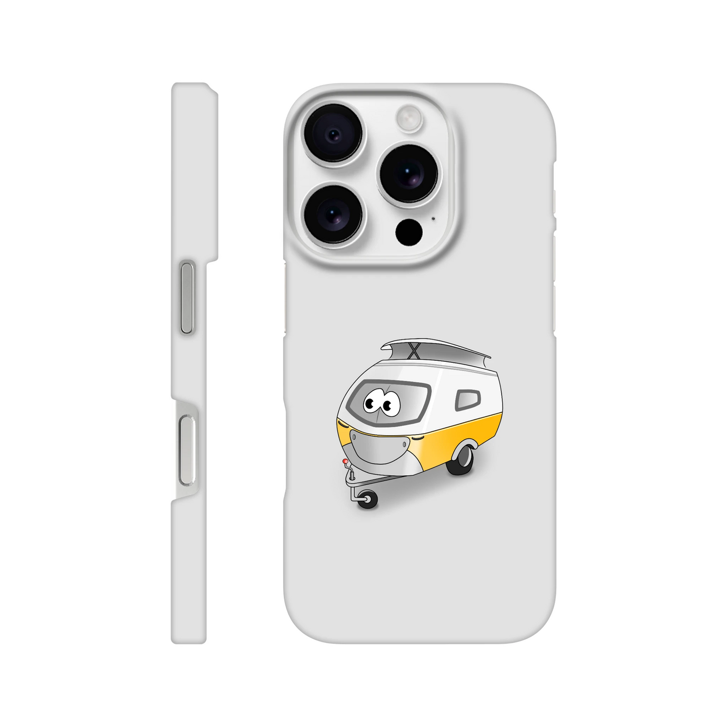 iPhone-Hülle, weiß mit diversen Ausschnitten passend zum ausgewählten Gerät. Aufgedruckt ist auf der Hülle der Cartoon "Trollinchen" von Antje Blumrodt Cartoons.