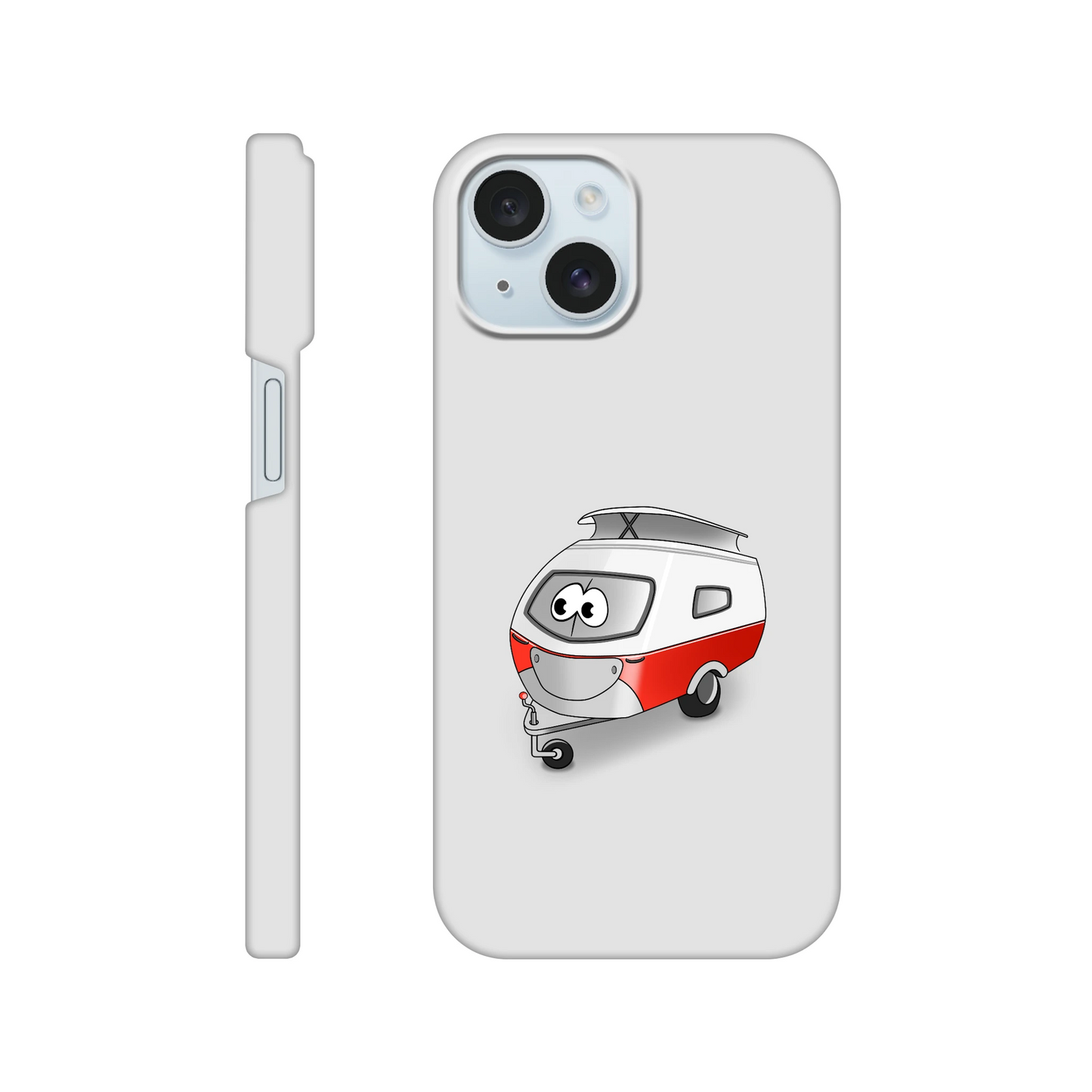 iPhone-Hülle, weiß mit diversen Ausschnitten passend zum ausgewählten Gerät. Aufgedruckt ist auf der Hülle der Cartoon "Trollinchen" von Antje Blumrodt Cartoons.