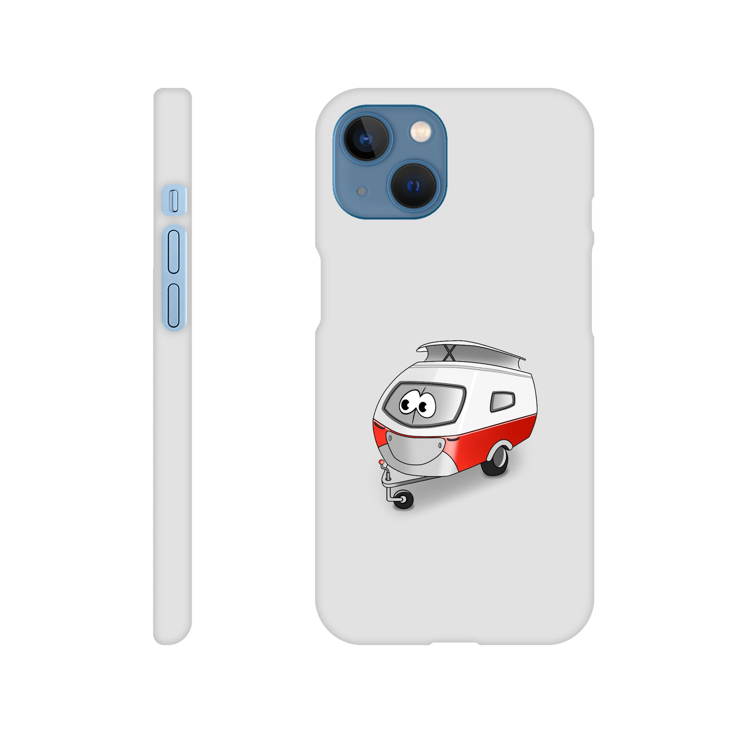 iPhone-Hülle, weiß mit diversen Ausschnitten passend zum ausgewählten Gerät. Aufgedruckt ist auf der Hülle der Cartoon "Trollinchen" von Antje Blumrodt Cartoons.