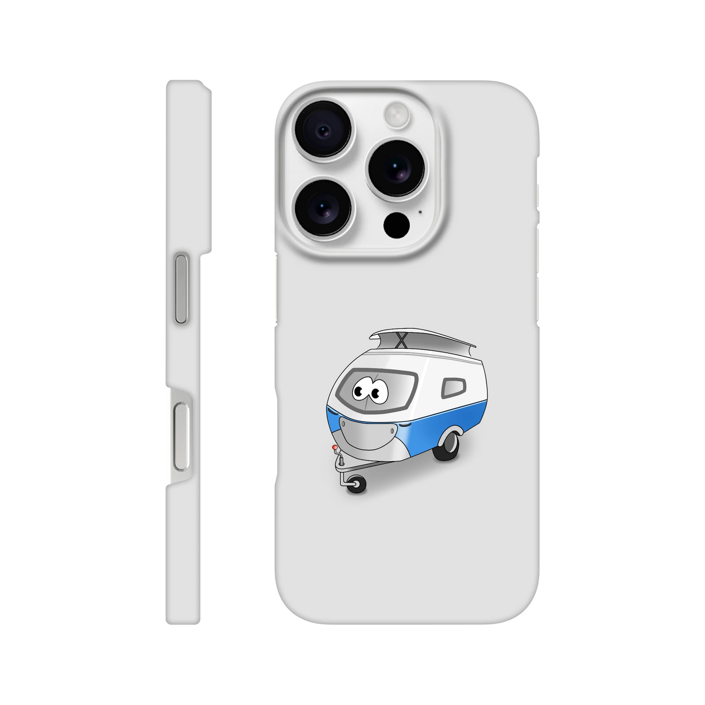 iPhone-Hülle, weiß mit diversen Ausschnitten passend zum ausgewählten Gerät. Aufgedruckt ist auf der Hülle der Cartoon "Trollinchen" von Antje Blumrodt Cartoons.
