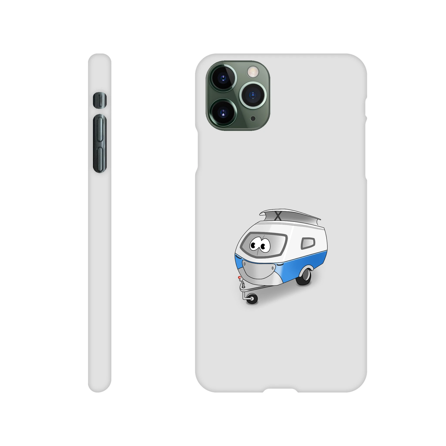 iPhone-Hülle, weiß mit diversen Ausschnitten passend zum ausgewählten Gerät. Aufgedruckt ist auf der Hülle der Cartoon "Trollinchen" von Antje Blumrodt Cartoons.