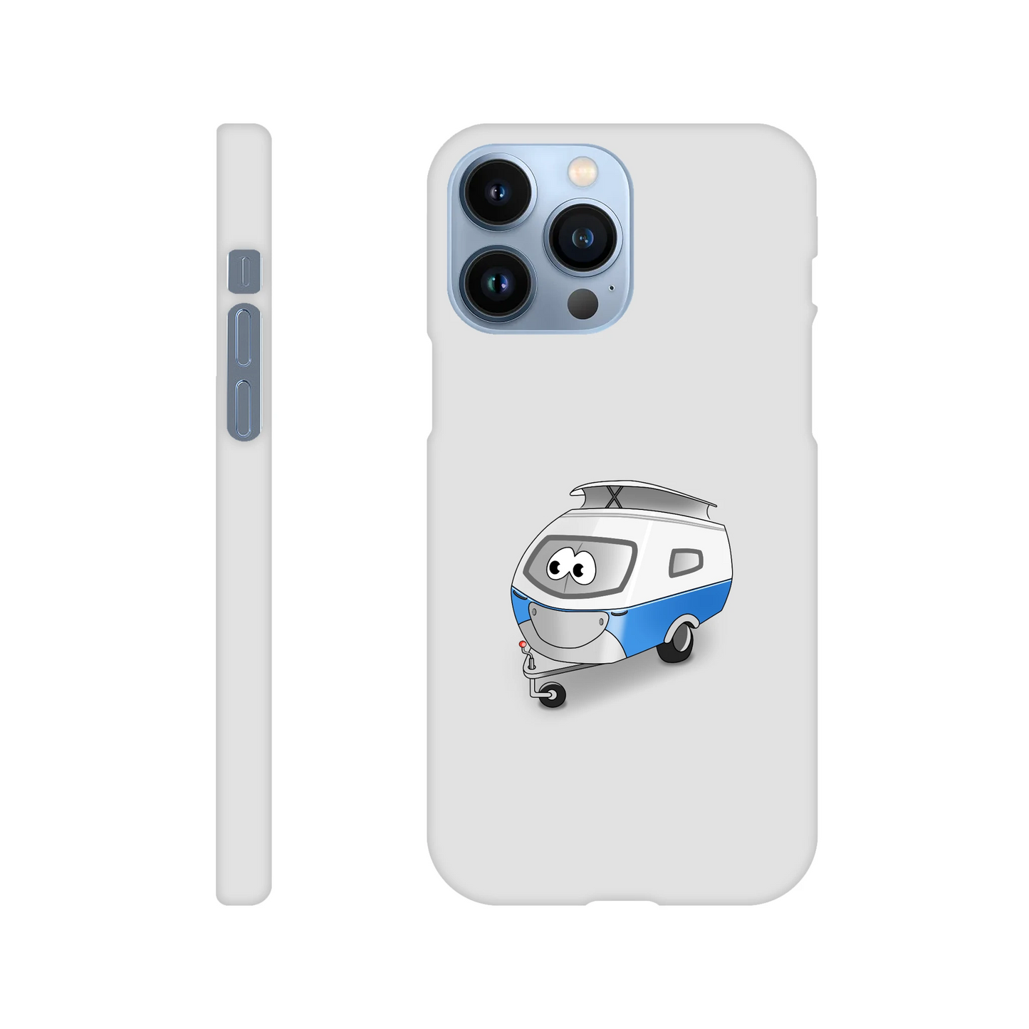 iPhone-Hülle, weiß mit diversen Ausschnitten passend zum ausgewählten Gerät. Aufgedruckt ist auf der Hülle der Cartoon "Trollinchen" von Antje Blumrodt Cartoons.