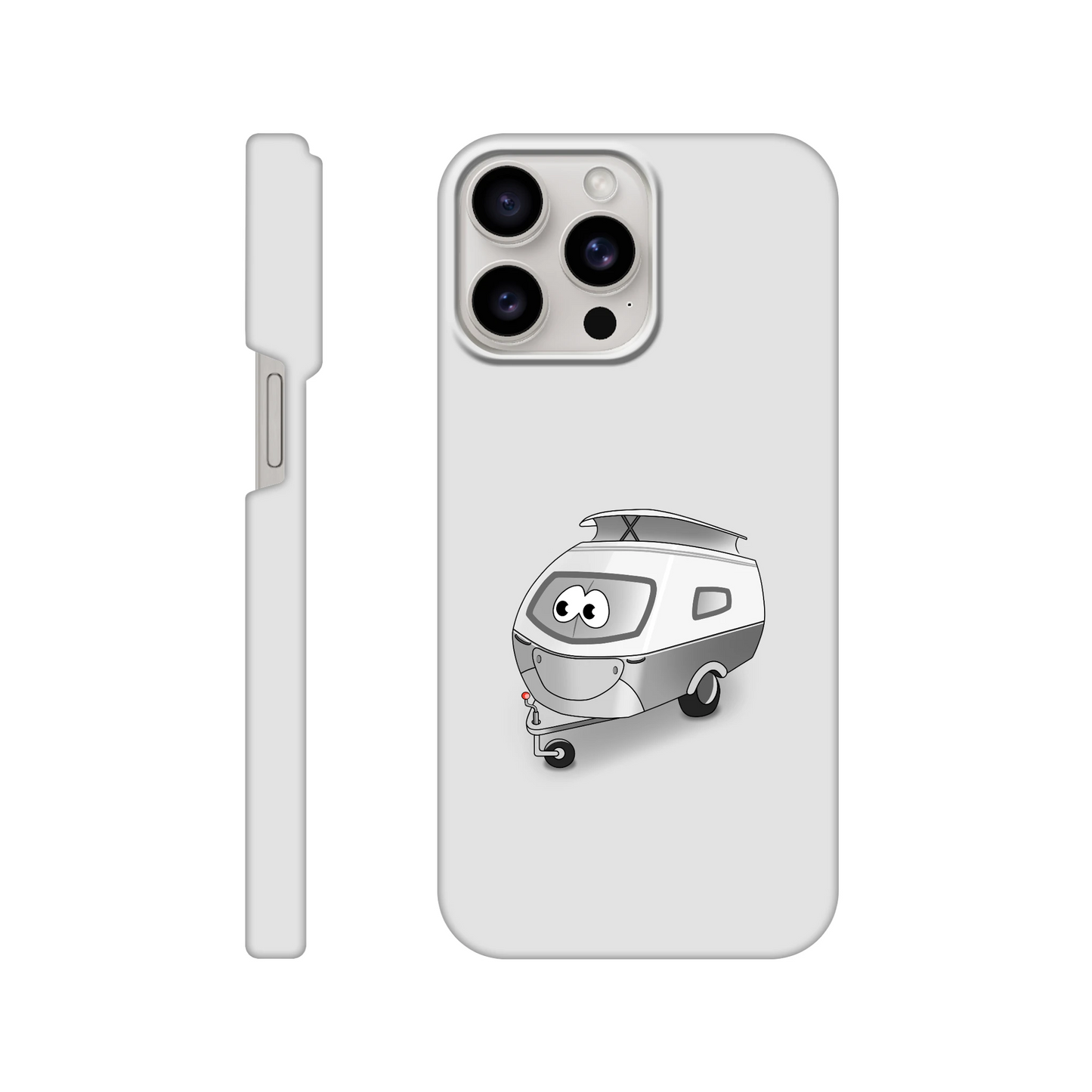 iPhone-Hülle, weiß mit diversen Ausschnitten passend zum ausgewählten Gerät. Aufgedruckt ist auf der Hülle der Cartoon "Trollinchen" von Antje Blumrodt Cartoons.