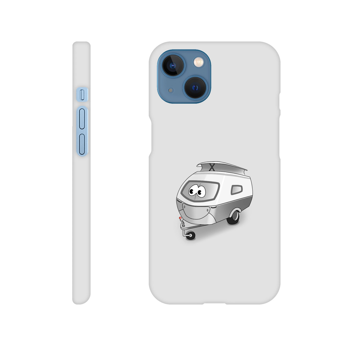 iPhone-Hülle, weiß mit diversen Ausschnitten passend zum ausgewählten Gerät. Aufgedruckt ist auf der Hülle der Cartoon "Trollinchen" von Antje Blumrodt Cartoons.