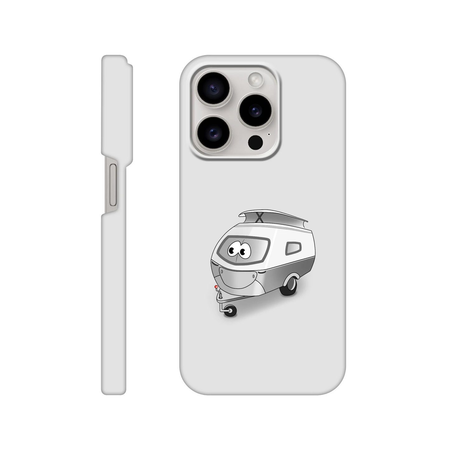 iPhone-Hülle, weiß mit diversen Ausschnitten passend zum ausgewählten Gerät. Aufgedruckt ist auf der Hülle der Cartoon "Trollinchen" von Antje Blumrodt Cartoons.