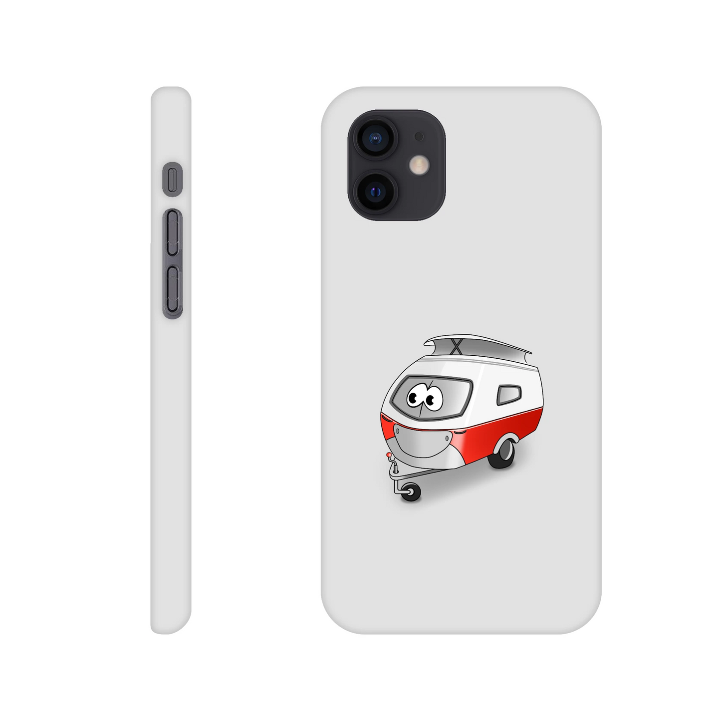 iPhone-Hülle, weiß mit diversen Ausschnitten passend zum ausgewählten Gerät. Aufgedruckt ist auf der Hülle der Cartoon "Trollinchen" von Antje Blumrodt Cartoons.