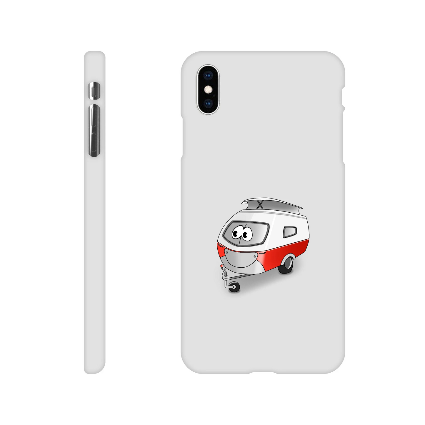 iPhone-Hülle, weiß mit diversen Ausschnitten passend zum ausgewählten Gerät. Aufgedruckt ist auf der Hülle der Cartoon "Trollinchen" von Antje Blumrodt Cartoons.