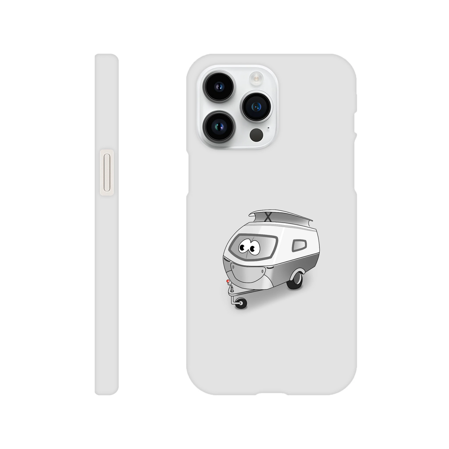 iPhone-Hülle, weiß mit diversen Ausschnitten passend zum ausgewählten Gerät. Aufgedruckt ist auf der Hülle der Cartoon "Trollinchen" von Antje Blumrodt Cartoons.