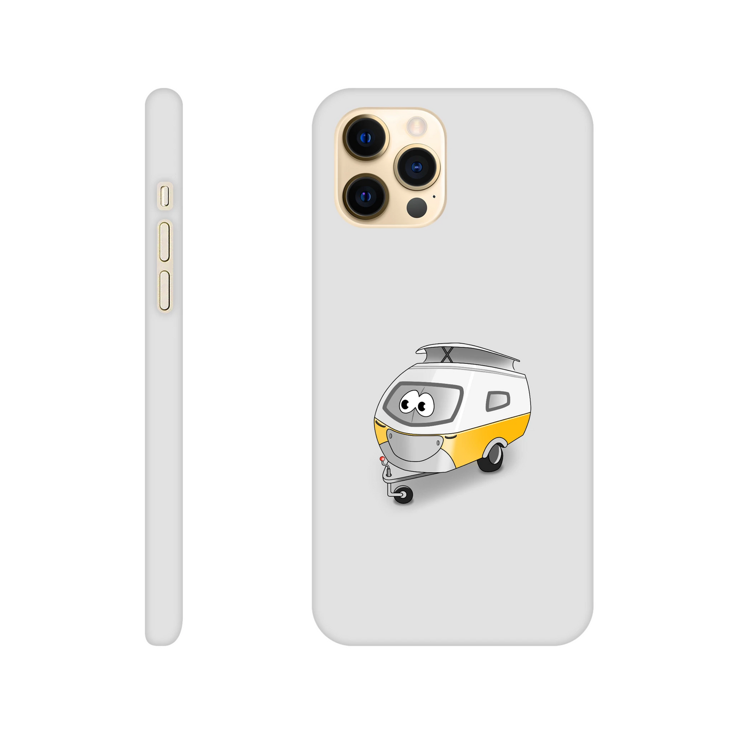 iPhone-Hülle, weiß mit diversen Ausschnitten passend zum ausgewählten Gerät. Aufgedruckt ist auf der Hülle der Cartoon "Trollinchen" von Antje Blumrodt Cartoons.