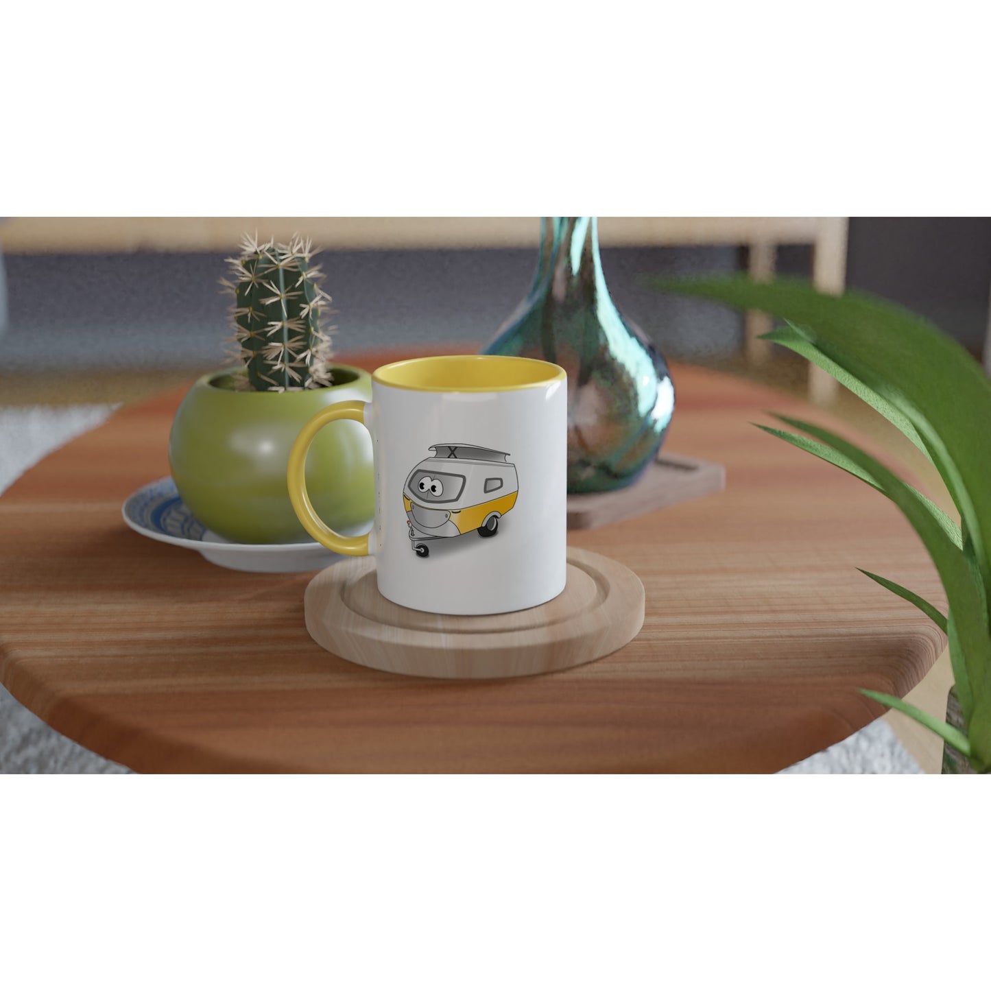 Das Bild zeigt eine Beispielaufnahme von dem Becher mit dem aufgedruckten Cartoon „Trollinchen“.