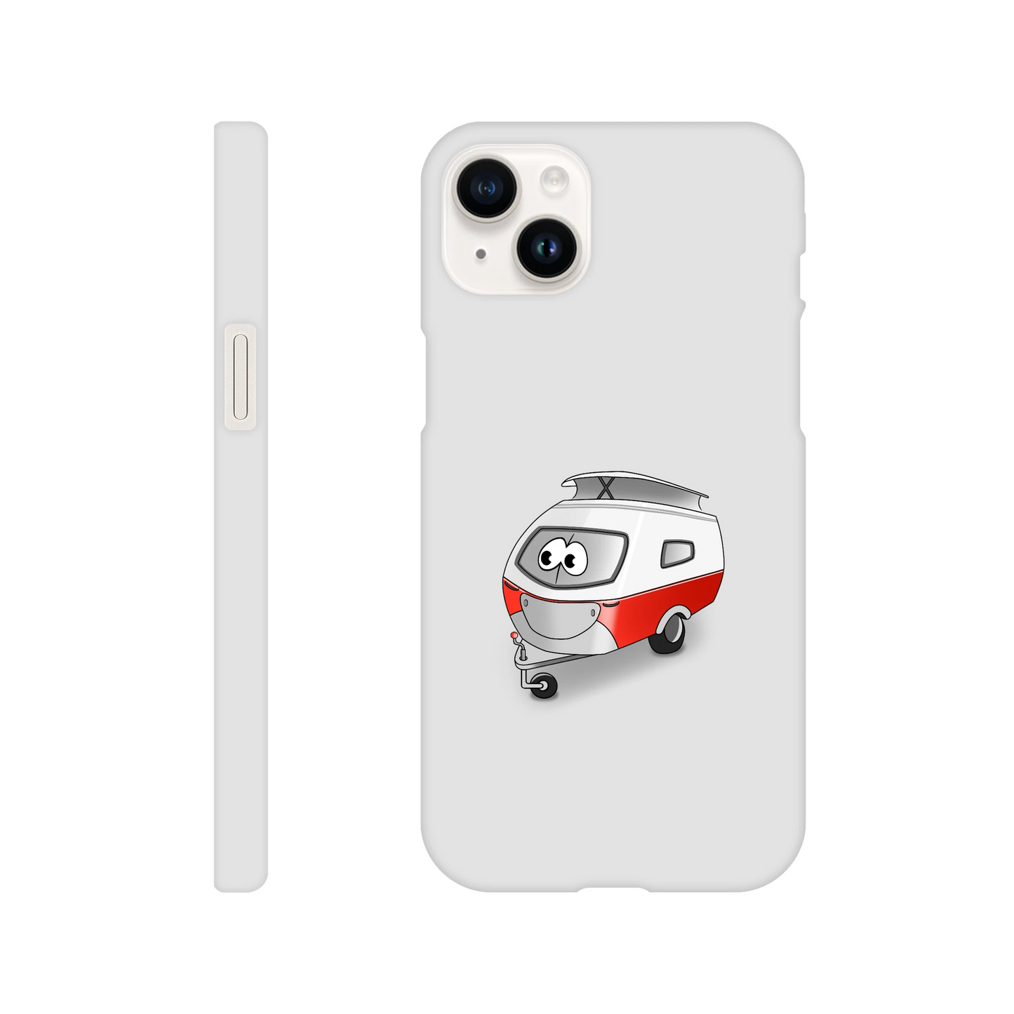 iPhone-Hülle, weiß mit diversen Ausschnitten passend zum ausgewählten Gerät. Aufgedruckt ist auf der Hülle der Cartoon "Trollinchen" von Antje Blumrodt Cartoons.