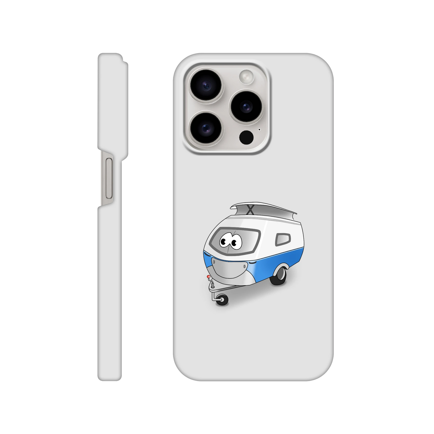 iPhone-Hülle, weiß mit diversen Ausschnitten passend zum ausgewählten Gerät. Aufgedruckt ist auf der Hülle der Cartoon "Trollinchen" von Antje Blumrodt Cartoons.