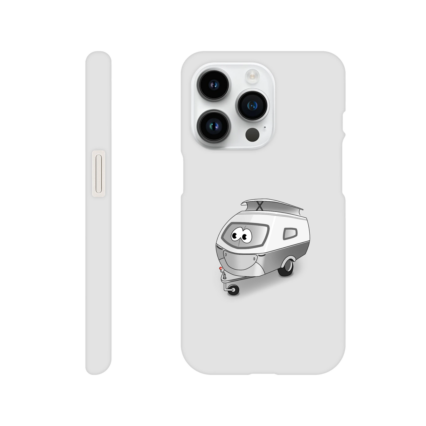 iPhone-Hülle, weiß mit diversen Ausschnitten passend zum ausgewählten Gerät. Aufgedruckt ist auf der Hülle der Cartoon "Trollinchen" von Antje Blumrodt Cartoons.
