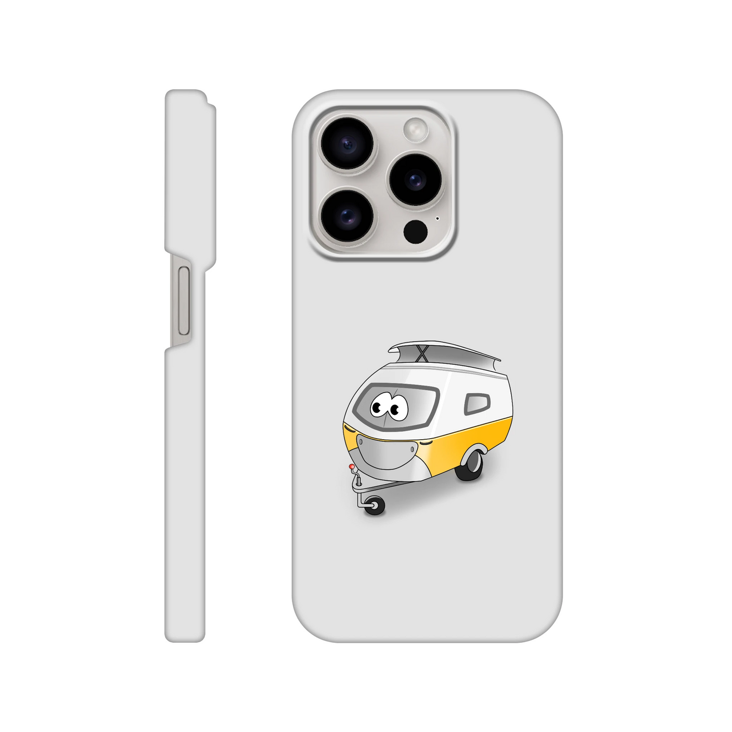 iPhone-Hülle, weiß mit diversen Ausschnitten passend zum ausgewählten Gerät. Aufgedruckt ist auf der Hülle der Cartoon "Trollinchen" von Antje Blumrodt Cartoons.