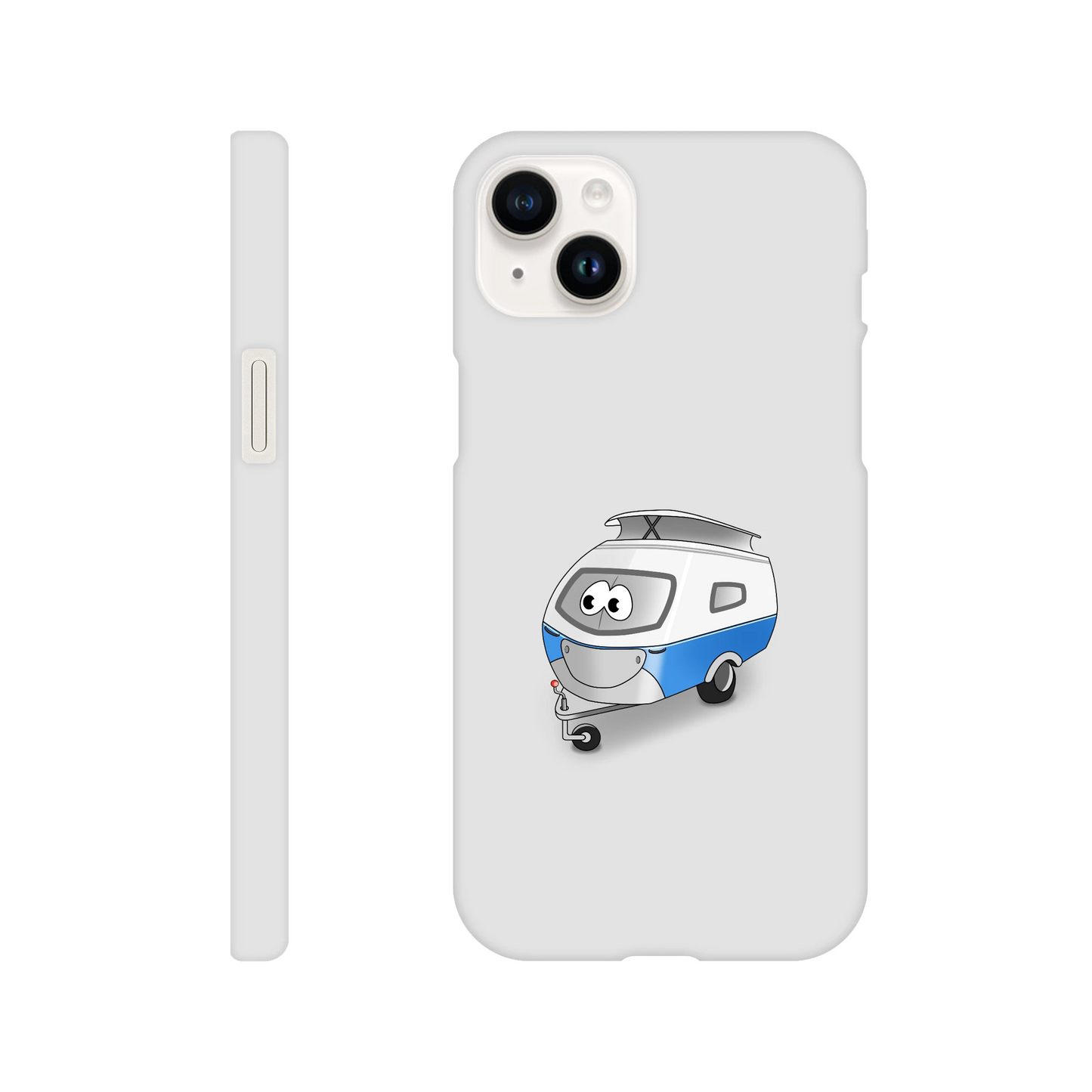 iPhone-Hülle, weiß mit diversen Ausschnitten passend zum ausgewählten Gerät. Aufgedruckt ist auf der Hülle der Cartoon "Trollinchen" von Antje Blumrodt Cartoons.