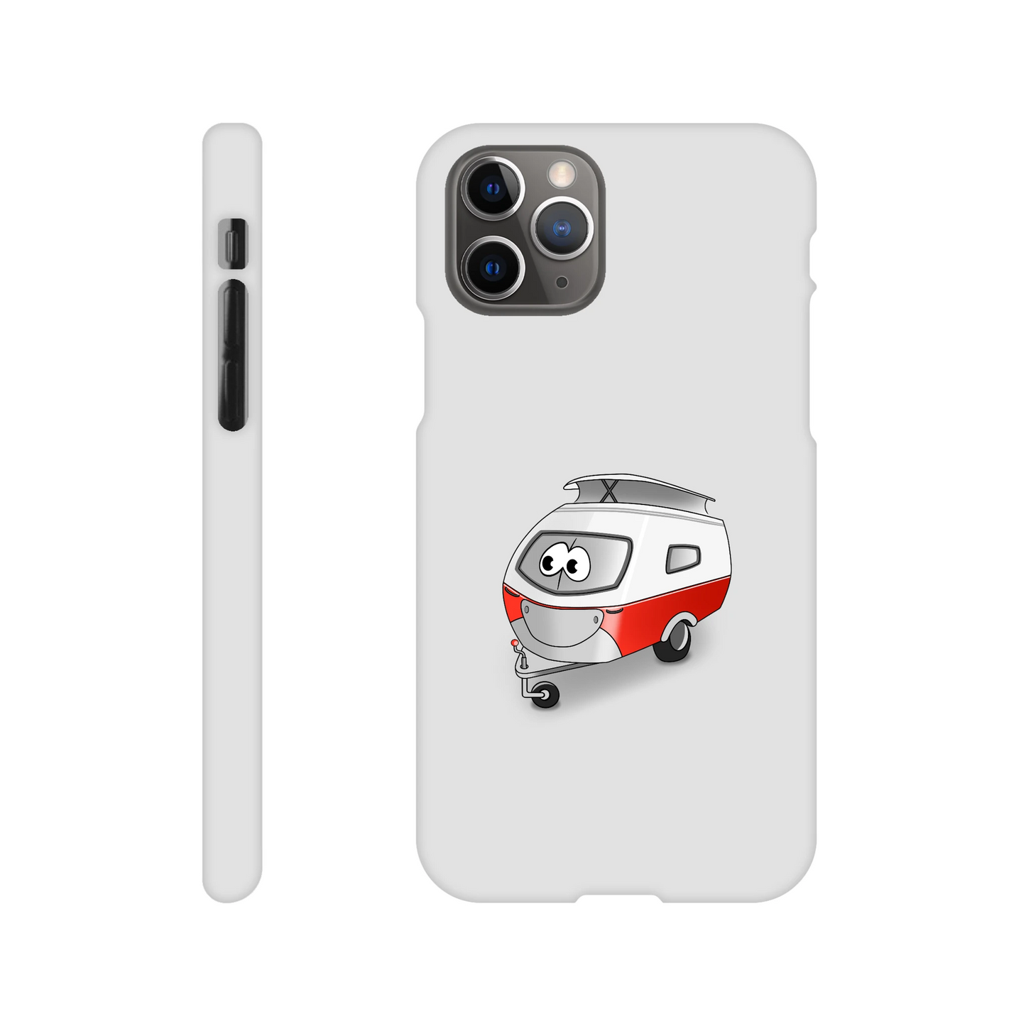 iPhone-Hülle, weiß mit diversen Ausschnitten passend zum ausgewählten Gerät. Aufgedruckt ist auf der Hülle der Cartoon "Trollinchen" von Antje Blumrodt Cartoons.