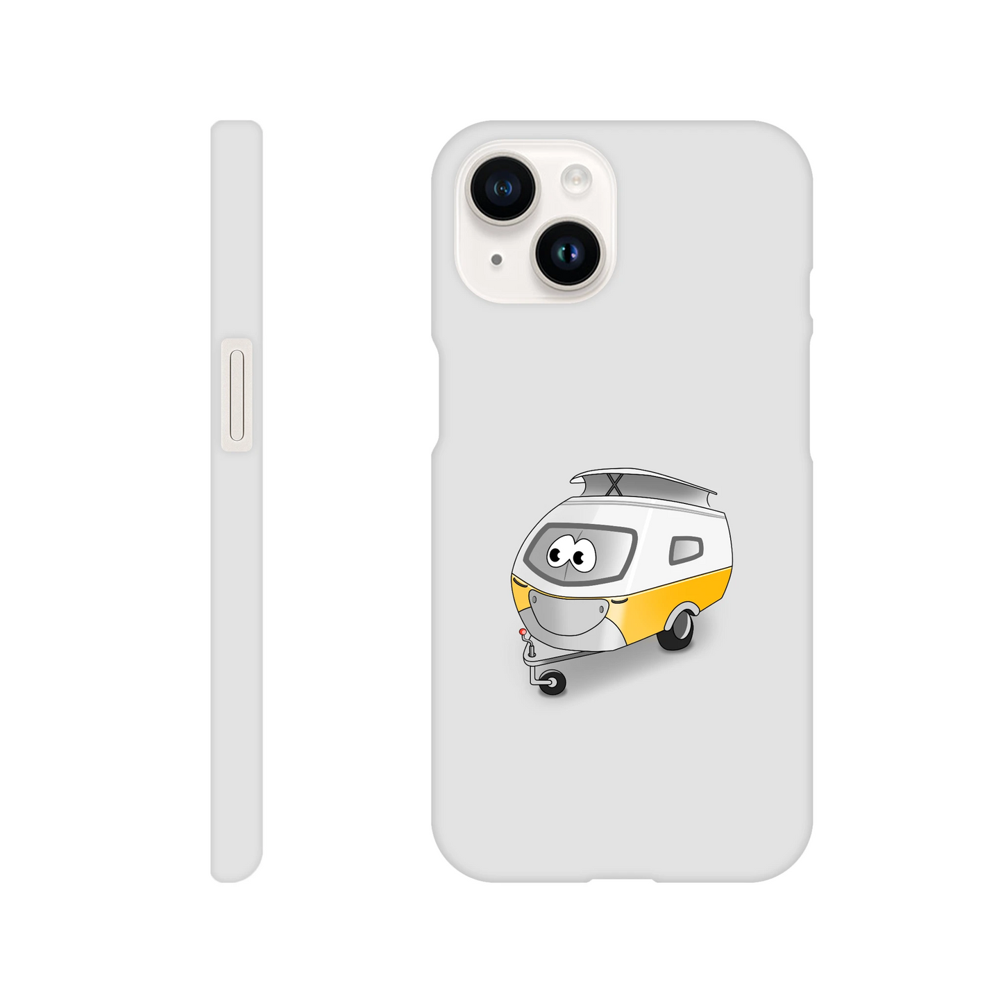 iPhone-Hülle, weiß mit diversen Ausschnitten passend zum ausgewählten Gerät. Aufgedruckt ist auf der Hülle der Cartoon "Trollinchen" von Antje Blumrodt Cartoons.