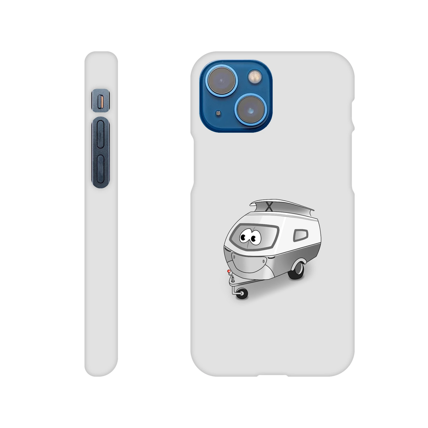 iPhone-Hülle, weiß mit diversen Ausschnitten passend zum ausgewählten Gerät. Aufgedruckt ist auf der Hülle der Cartoon "Trollinchen" von Antje Blumrodt Cartoons.