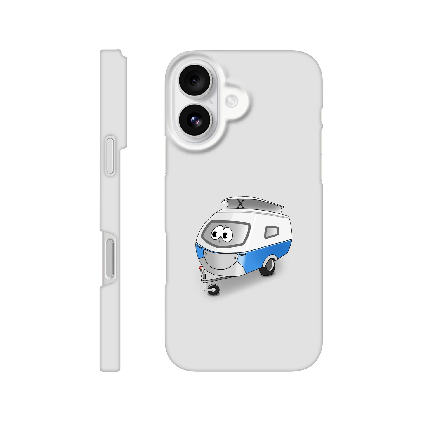 iPhone-Hülle, weiß mit diversen Ausschnitten passend zum ausgewählten Gerät. Aufgedruckt ist auf der Hülle der Cartoon "Trollinchen" von Antje Blumrodt Cartoons.
