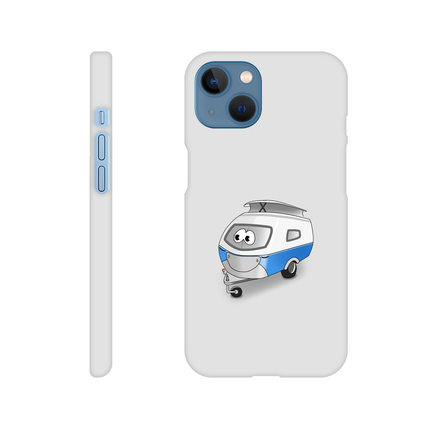 iPhone-Hülle, weiß mit diversen Ausschnitten passend zum ausgewählten Gerät. Aufgedruckt ist auf der Hülle der Cartoon "Trollinchen" von Antje Blumrodt Cartoons.