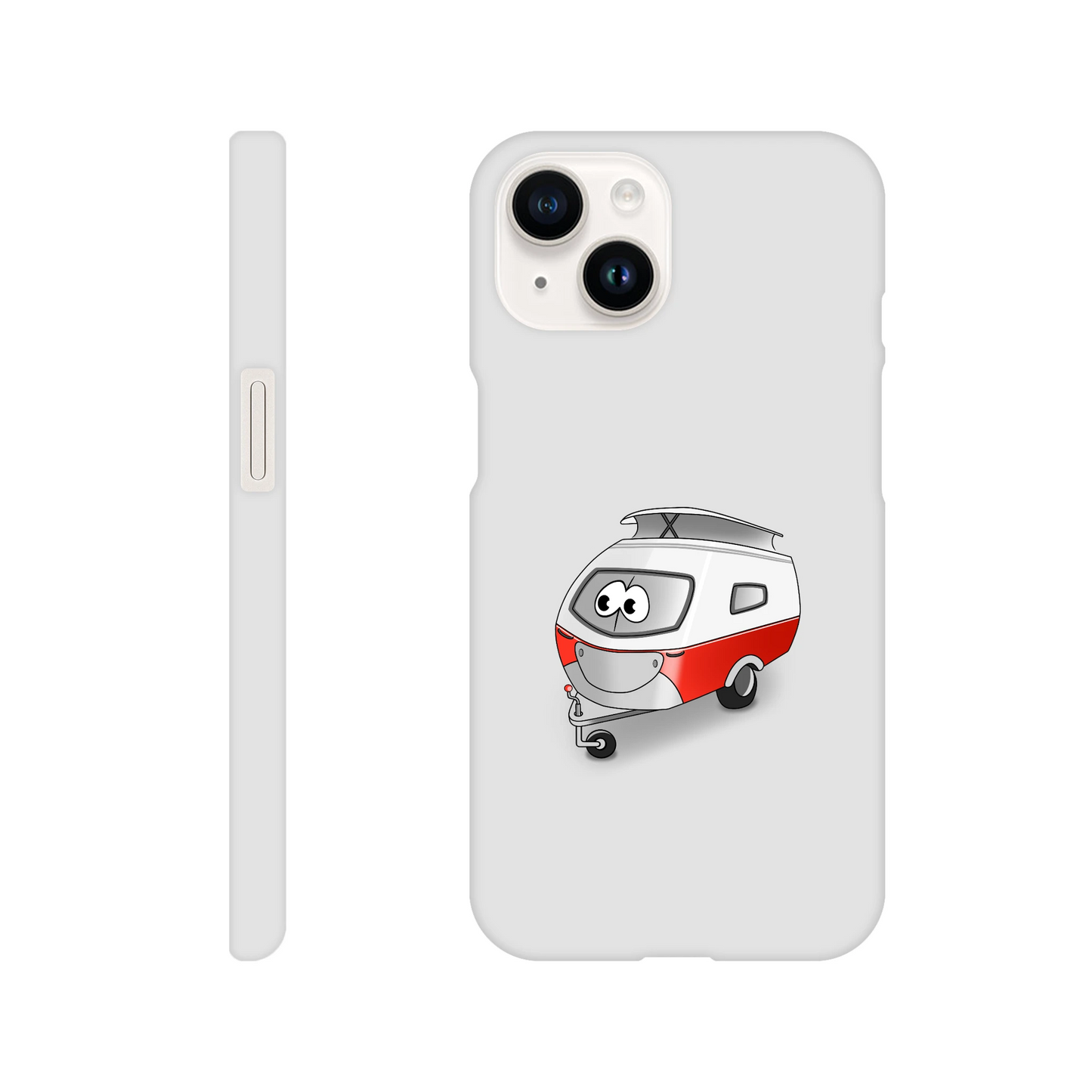 iPhone-Hülle, weiß mit diversen Ausschnitten passend zum ausgewählten Gerät. Aufgedruckt ist auf der Hülle der Cartoon "Trollinchen" von Antje Blumrodt Cartoons.