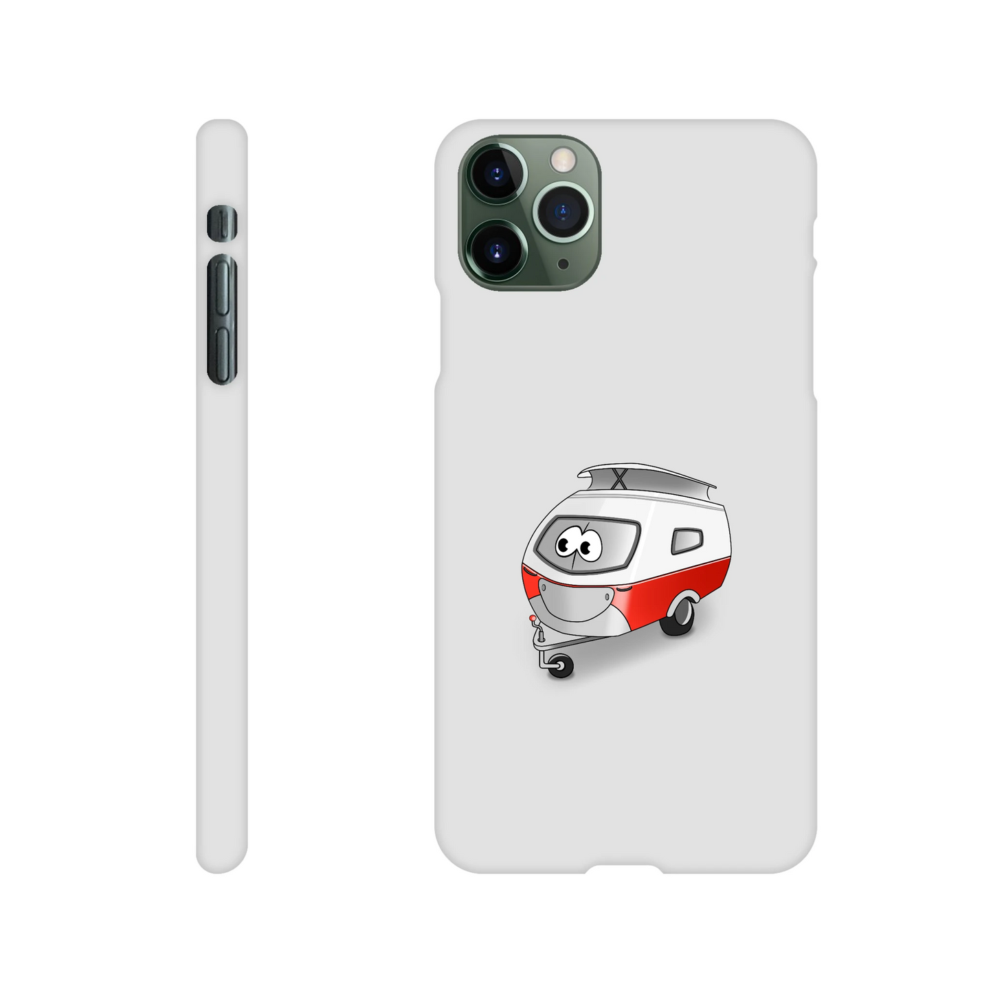 iPhone-Hülle, weiß mit diversen Ausschnitten passend zum ausgewählten Gerät. Aufgedruckt ist auf der Hülle der Cartoon "Trollinchen" von Antje Blumrodt Cartoons.