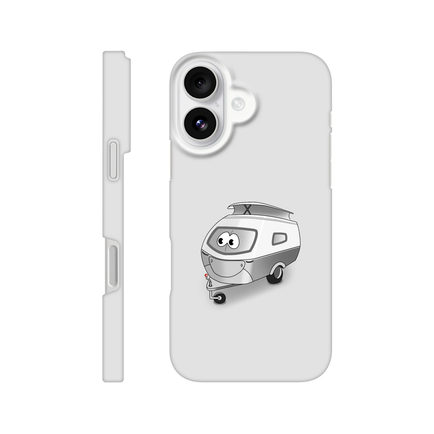 iPhone-Hülle, weiß mit diversen Ausschnitten passend zum ausgewählten Gerät. Aufgedruckt ist auf der Hülle der Cartoon "Trollinchen" von Antje Blumrodt Cartoons.