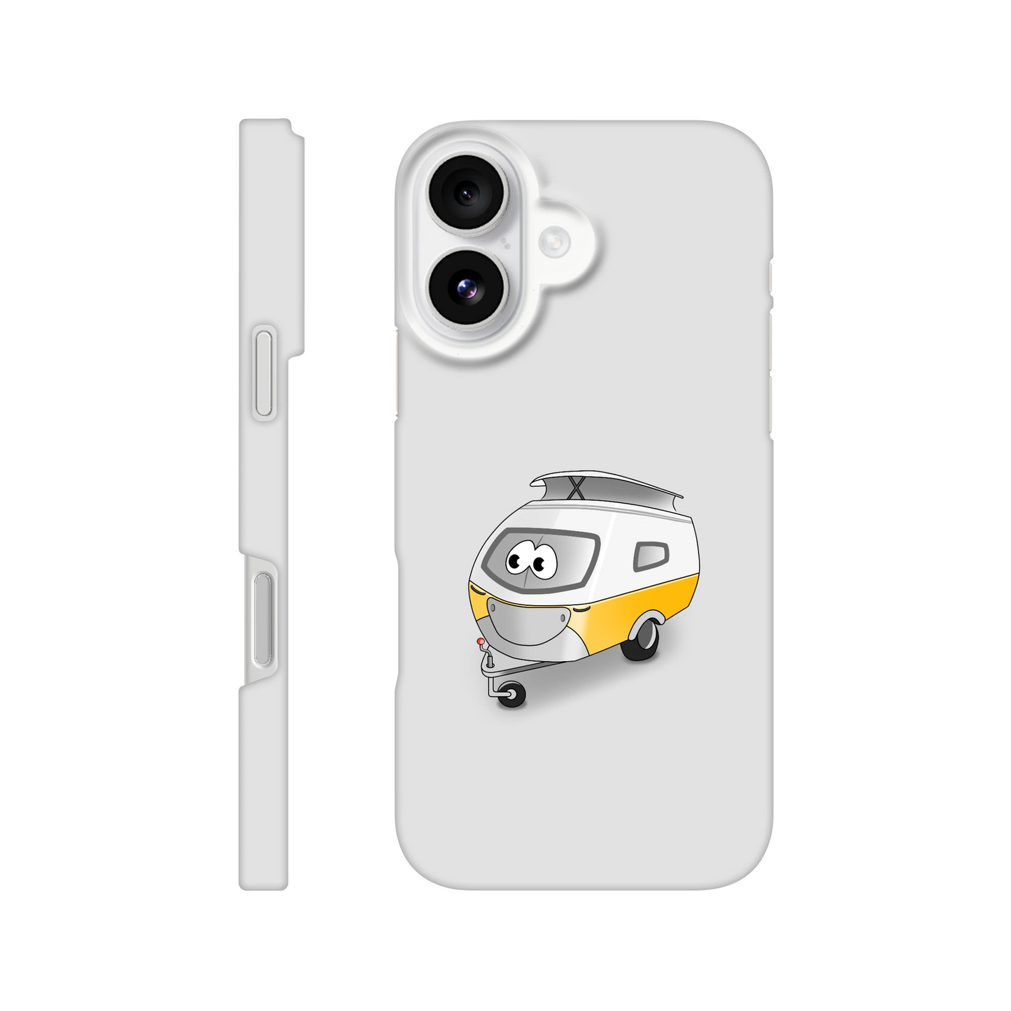 iPhone-Hülle, weiß mit diversen Ausschnitten passend zum ausgewählten Gerät. Aufgedruckt ist auf der Hülle der Cartoon "Trollinchen" von Antje Blumrodt Cartoons.