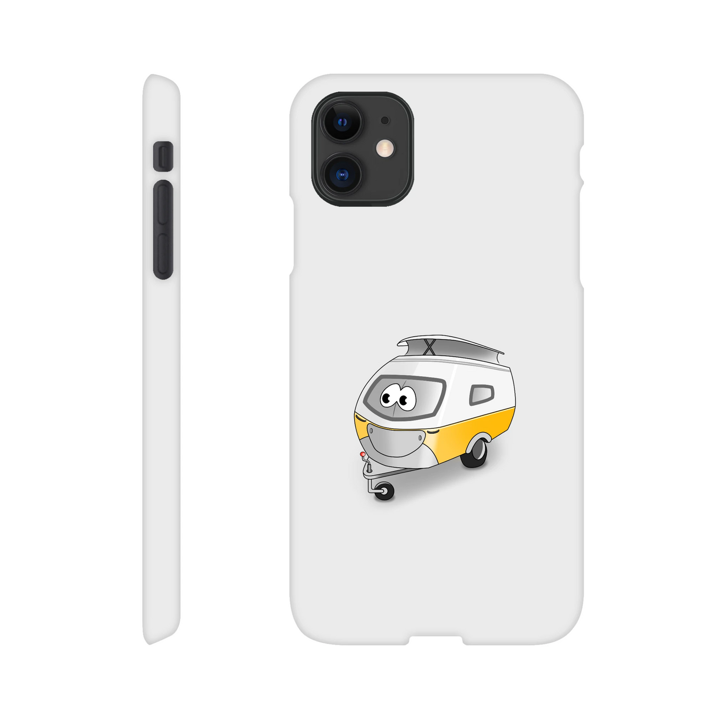 iPhone-Hülle, weiß mit diversen Ausschnitten passend zum ausgewählten Gerät. Aufgedruckt ist auf der Hülle der Cartoon "Trollinchen" von Antje Blumrodt Cartoons.