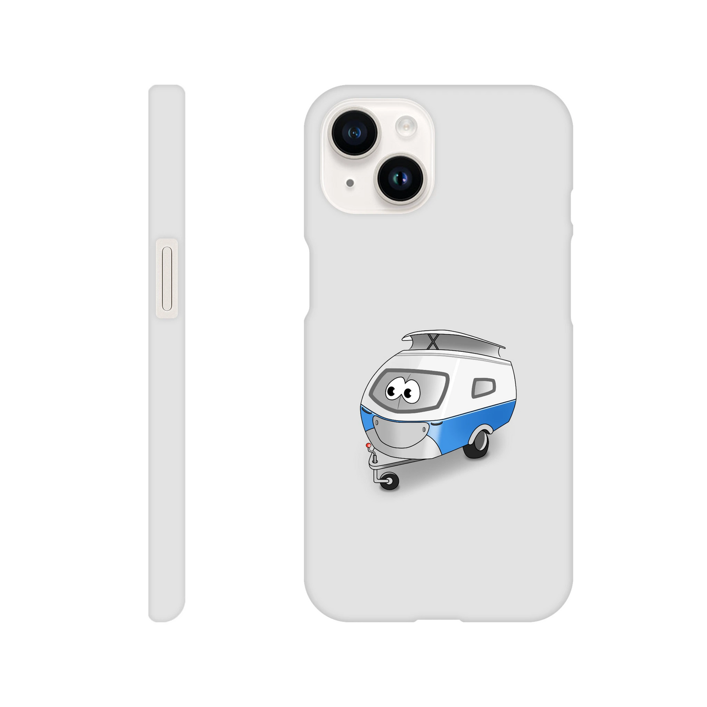 iPhone-Hülle, weiß mit diversen Ausschnitten passend zum ausgewählten Gerät. Aufgedruckt ist auf der Hülle der Cartoon "Trollinchen" von Antje Blumrodt Cartoons.
