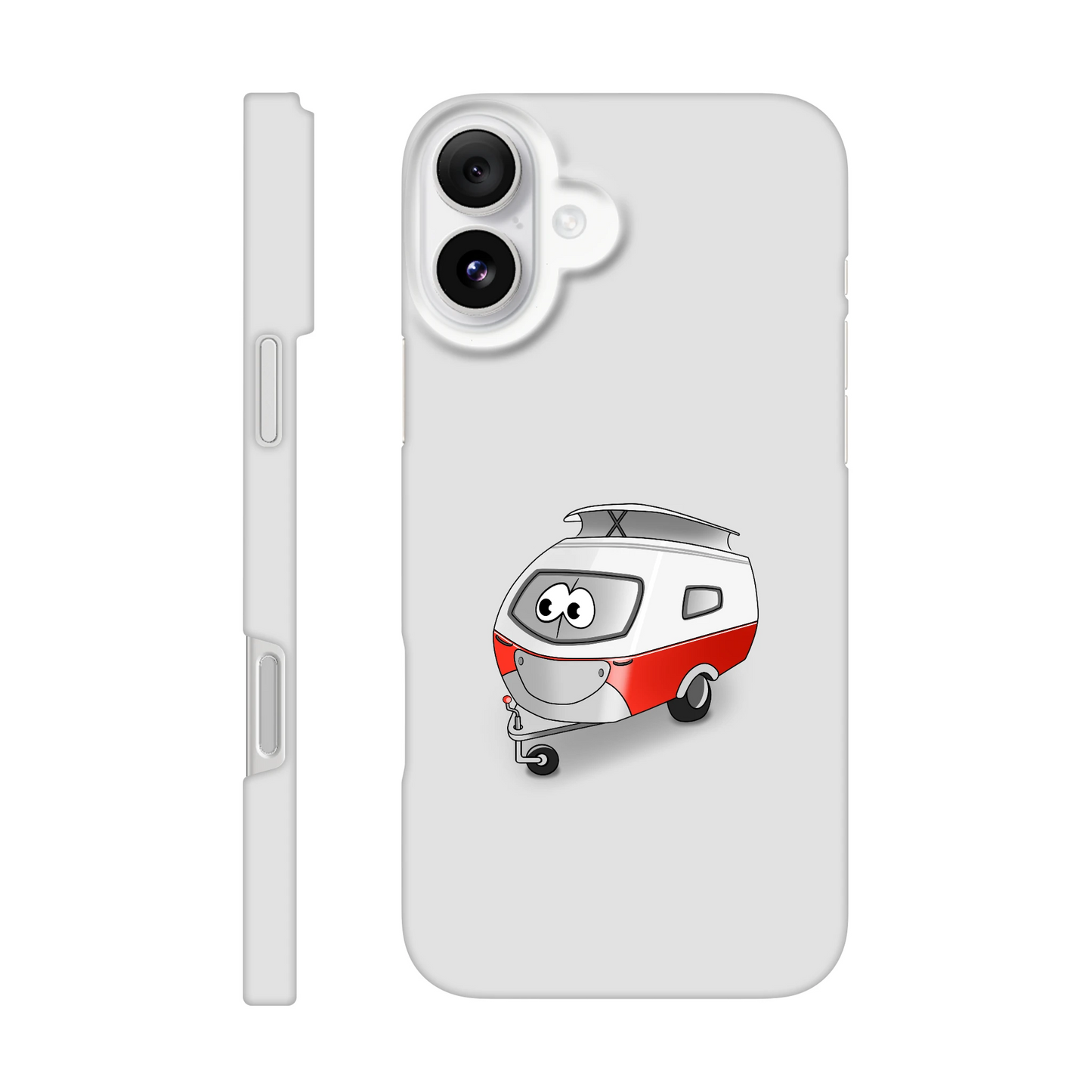 iPhone-Hülle, weiß mit diversen Ausschnitten passend zum ausgewählten Gerät. Aufgedruckt ist auf der Hülle der Cartoon "Trollinchen" von Antje Blumrodt Cartoons.