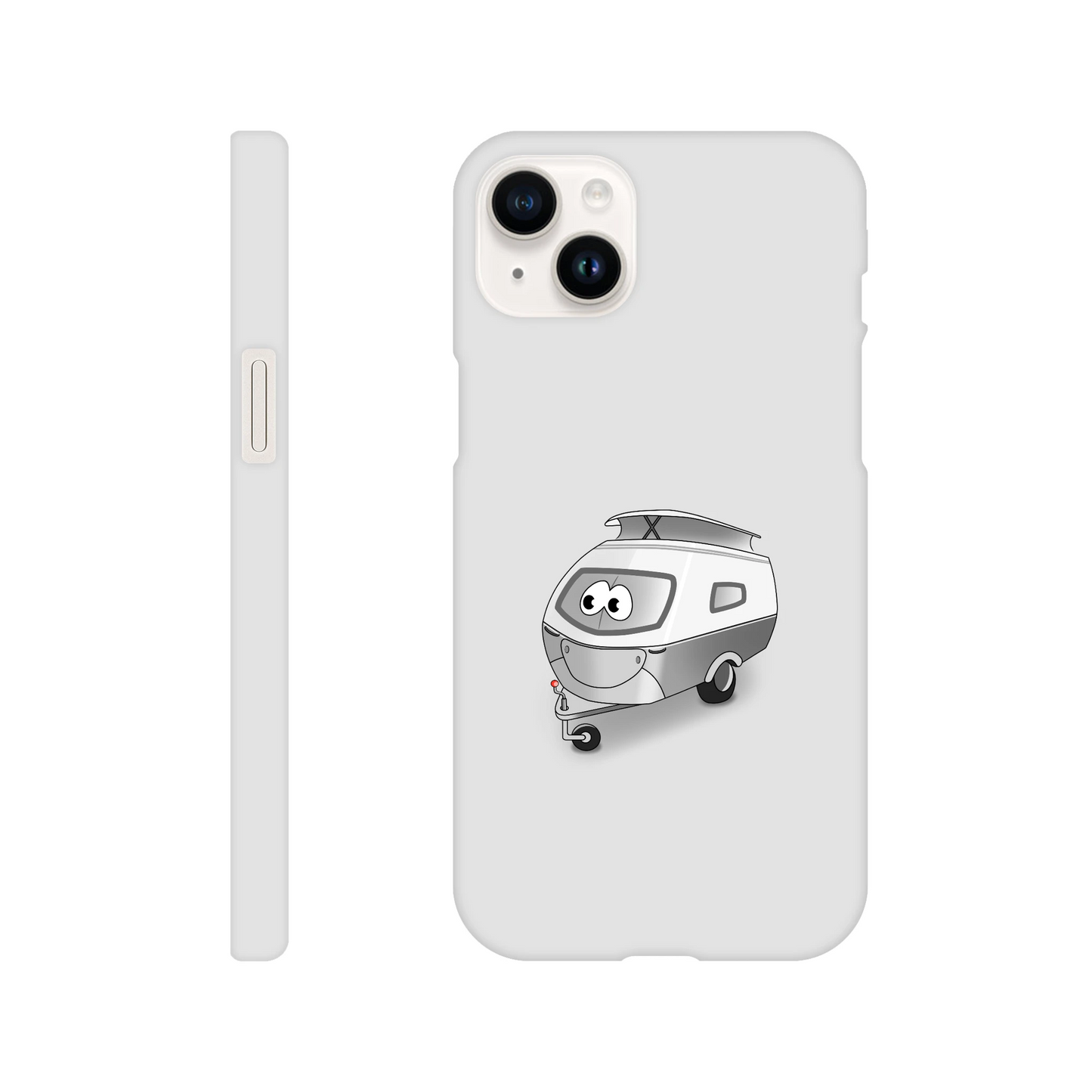 iPhone-Hülle, weiß mit diversen Ausschnitten passend zum ausgewählten Gerät. Aufgedruckt ist auf der Hülle der Cartoon "Trollinchen" von Antje Blumrodt Cartoons.