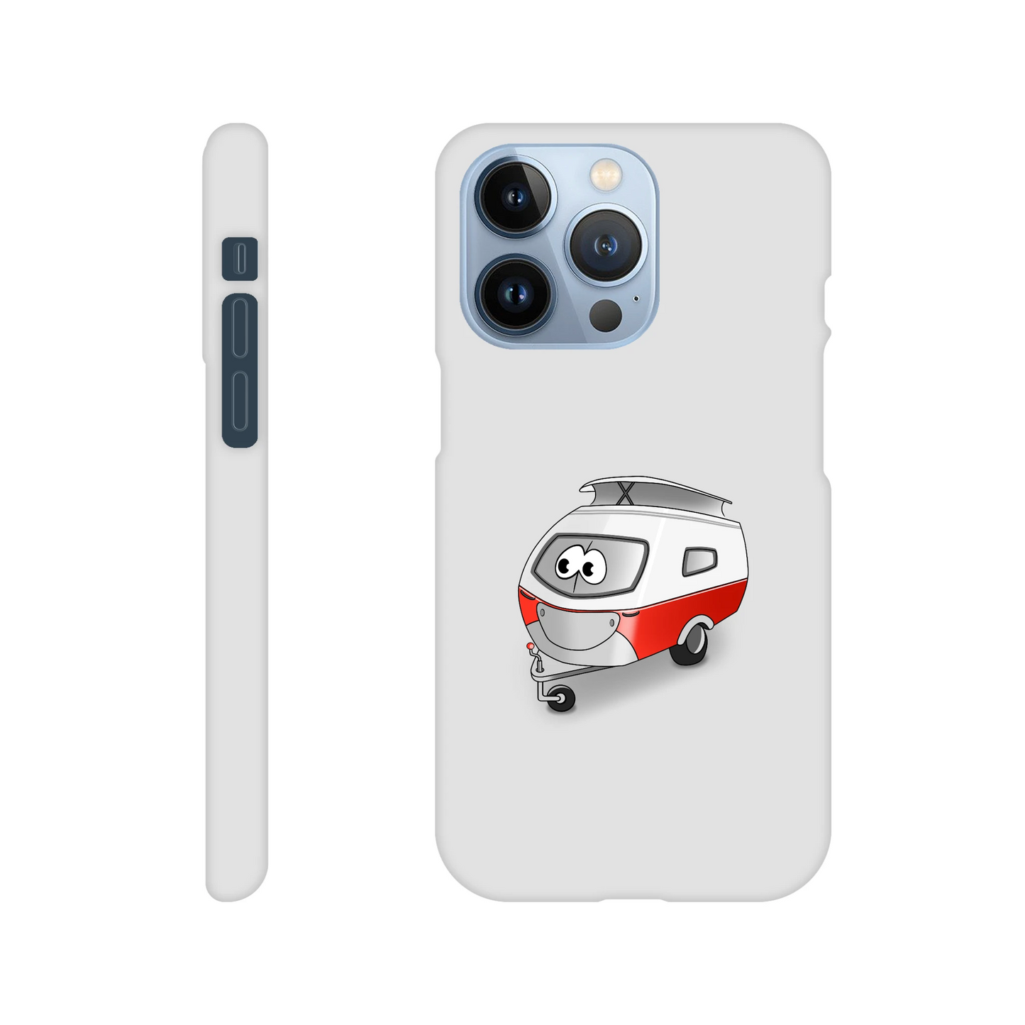 iPhone-Hülle, weiß mit diversen Ausschnitten passend zum ausgewählten Gerät. Aufgedruckt ist auf der Hülle der Cartoon "Trollinchen" von Antje Blumrodt Cartoons.