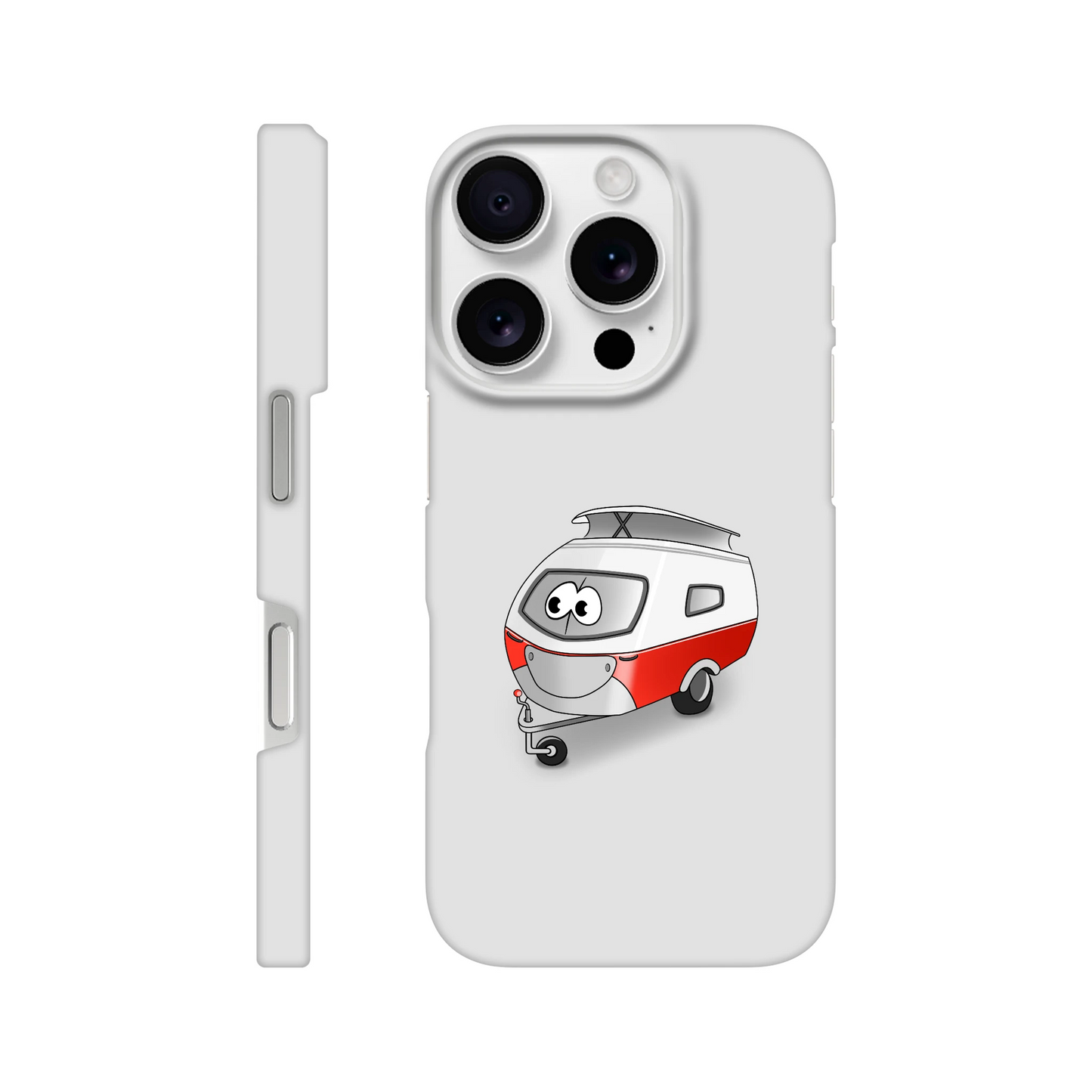 iPhone-Hülle, weiß mit diversen Ausschnitten passend zum ausgewählten Gerät. Aufgedruckt ist auf der Hülle der Cartoon "Trollinchen" von Antje Blumrodt Cartoons.