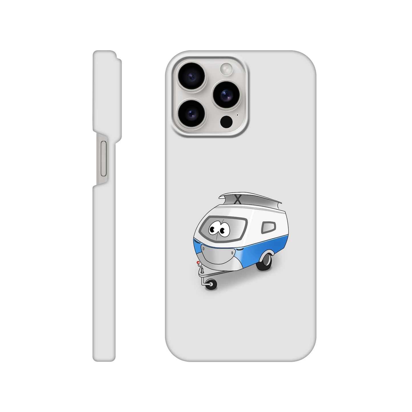 iPhone-Hülle, weiß mit diversen Ausschnitten passend zum ausgewählten Gerät. Aufgedruckt ist auf der Hülle der Cartoon "Trollinchen" von Antje Blumrodt Cartoons.