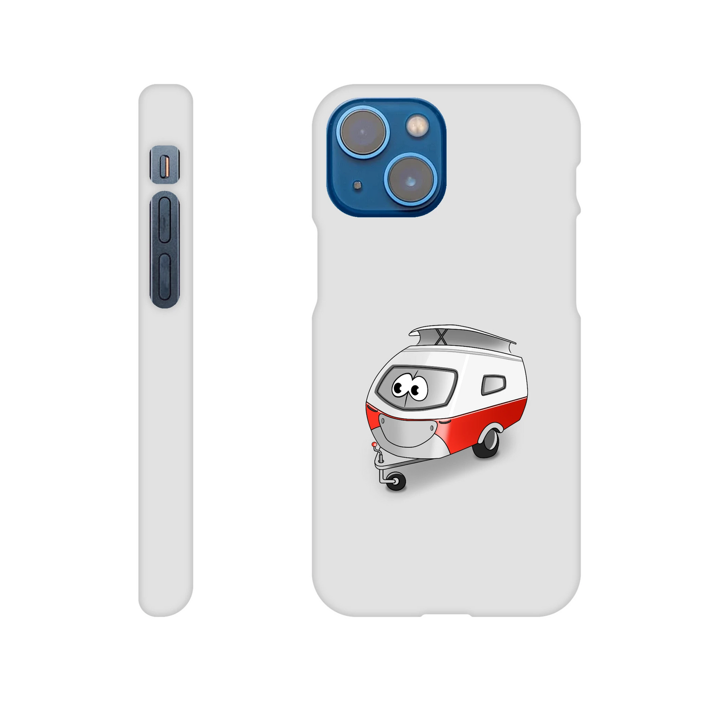 iPhone-Hülle, weiß mit diversen Ausschnitten passend zum ausgewählten Gerät. Aufgedruckt ist auf der Hülle der Cartoon "Trollinchen" von Antje Blumrodt Cartoons.