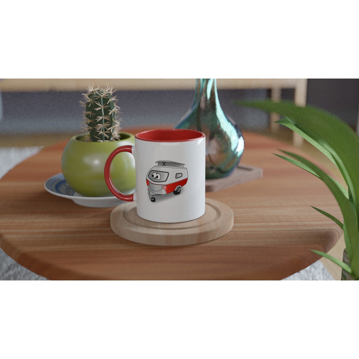 Das Bild zeigt eine Beispielaufnahme von dem Becher mit dem aufgedruckten Cartoon „Trollinchen“.