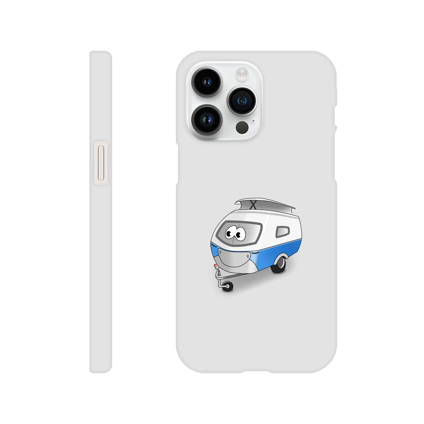 iPhone-Hülle, weiß mit diversen Ausschnitten passend zum ausgewählten Gerät. Aufgedruckt ist auf der Hülle der Cartoon "Trollinchen" von Antje Blumrodt Cartoons.