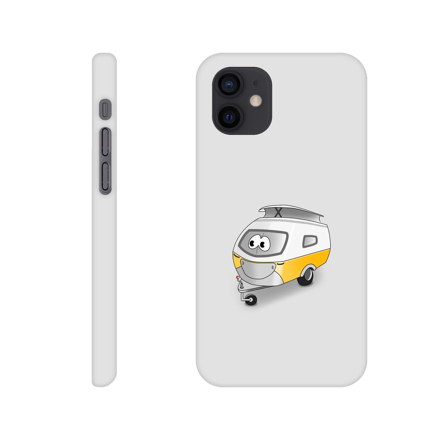 iPhone-Hülle, weiß mit diversen Ausschnitten passend zum ausgewählten Gerät. Aufgedruckt ist auf der Hülle der Cartoon "Trollinchen" von Antje Blumrodt Cartoons.